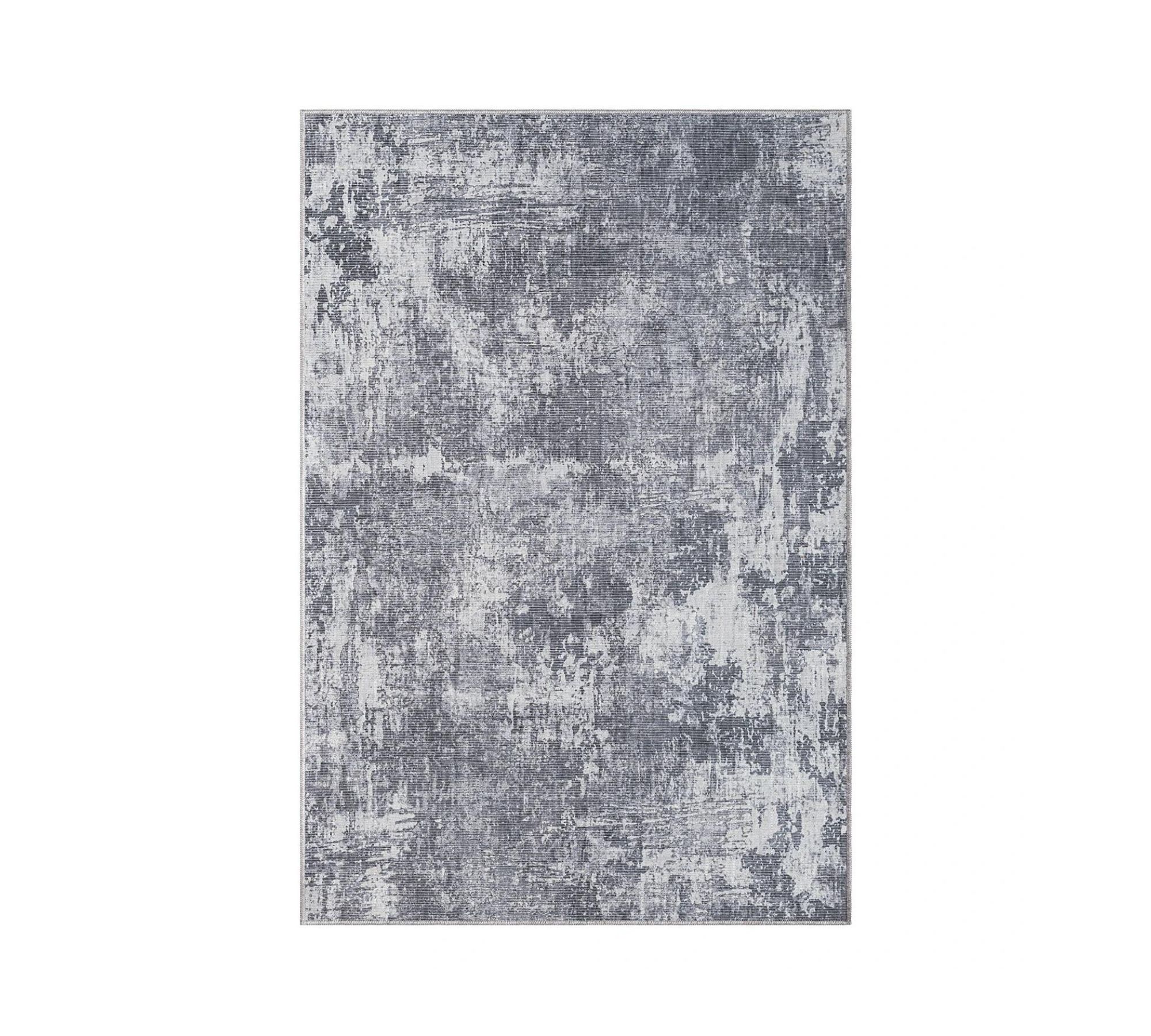 Kurzflorteppich Baumwollmischgewebe Grau 120 x 180 cm