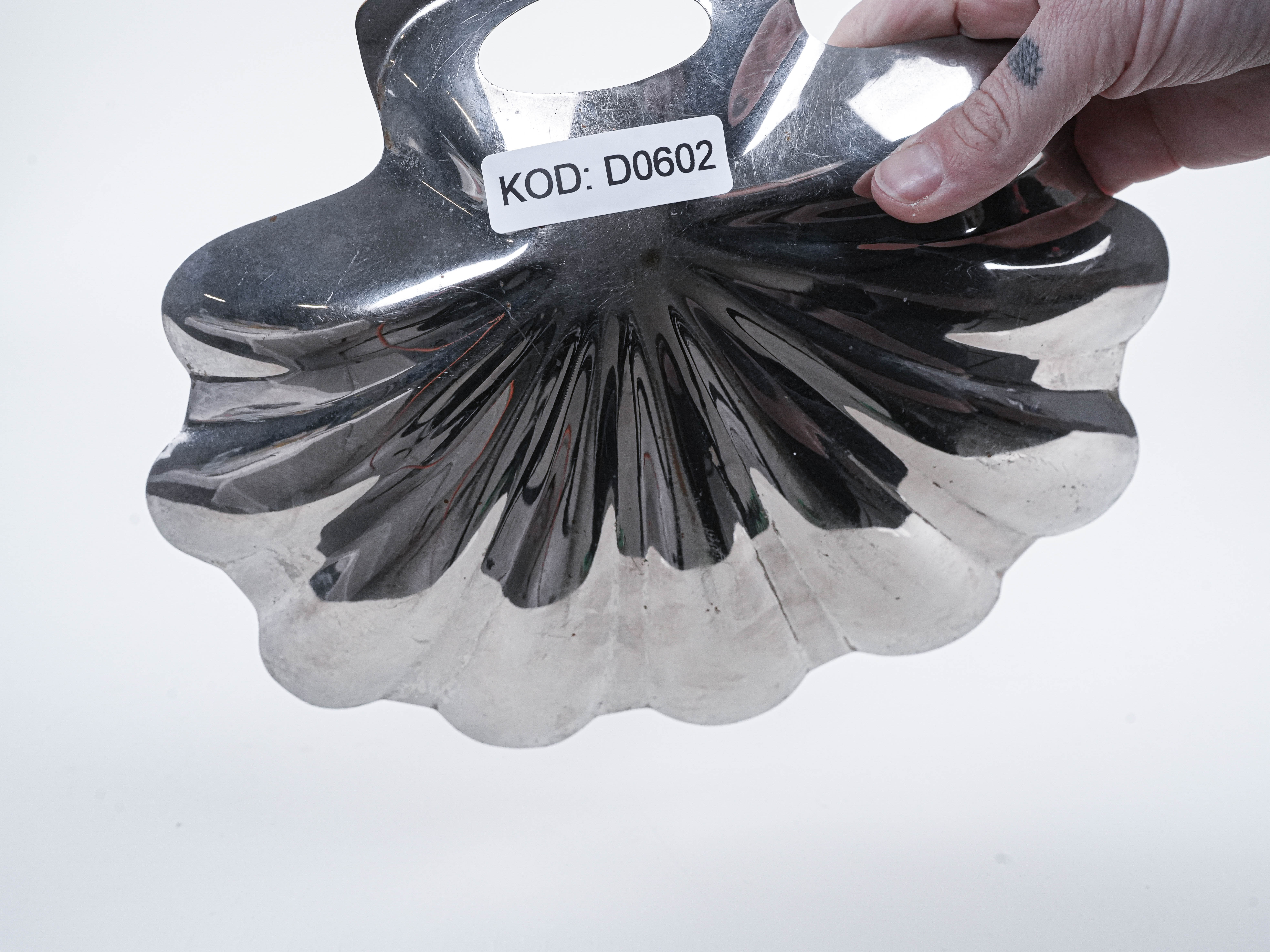 Shell serving bowl, stainless steel 1970s