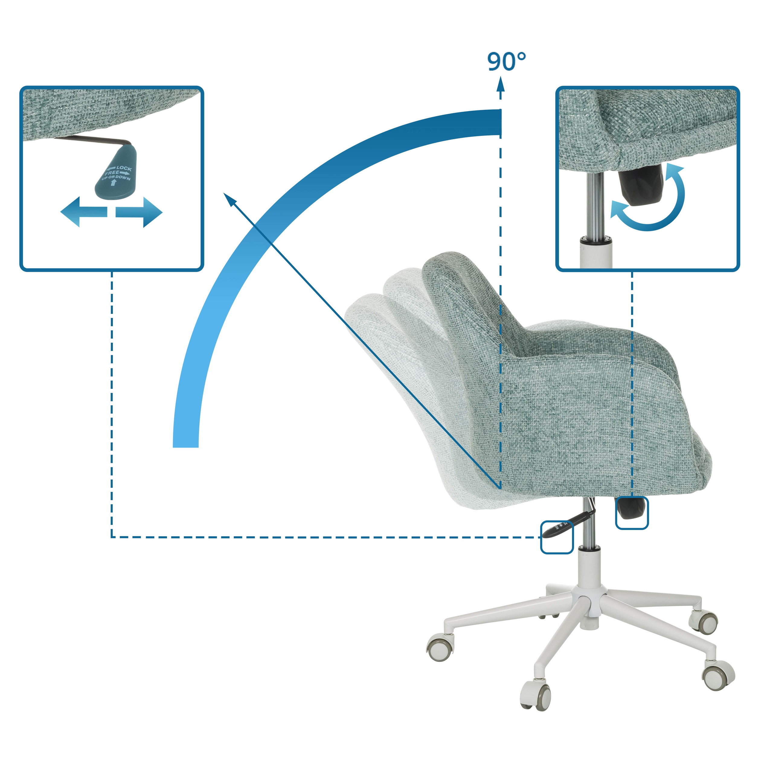 SOLAO HOME Office Chair Bouclé Green