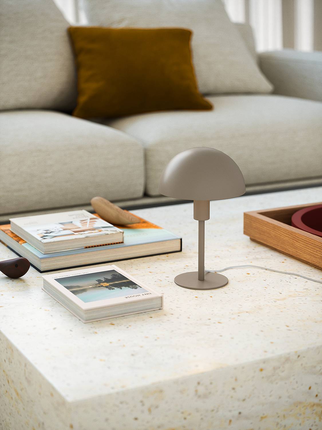 Ellen Mini Tischleuchte Aluminium Taupe 1-flammig