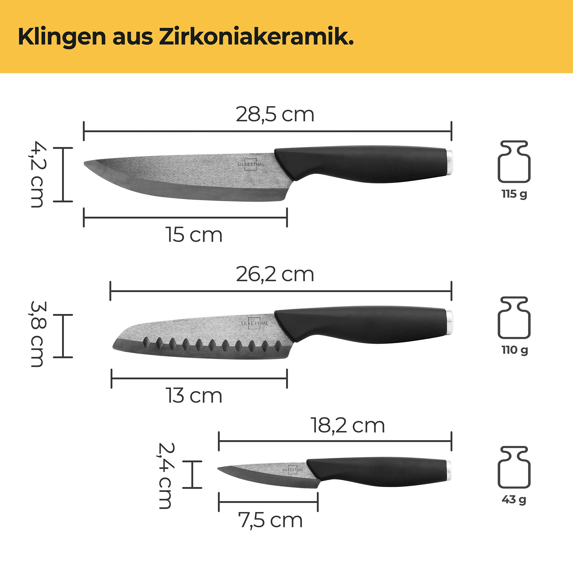 Keramikmesser Set 3 Stück
