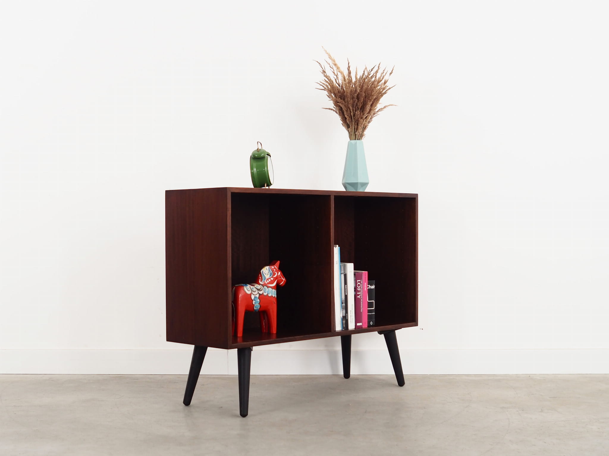 Vintage bookshelf mahogany brown 1970s