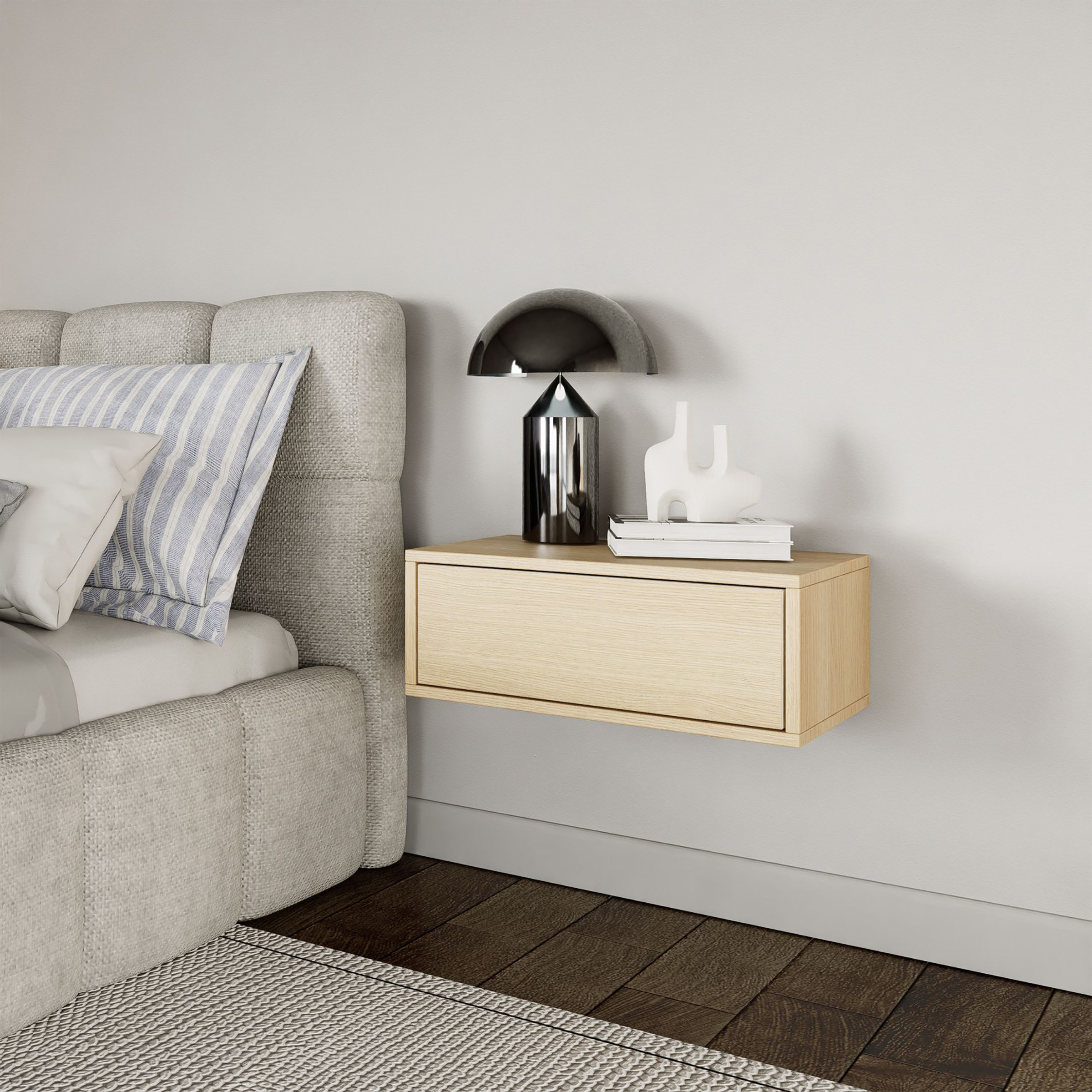 Framme hanging nightstand Lindberg Oak decor