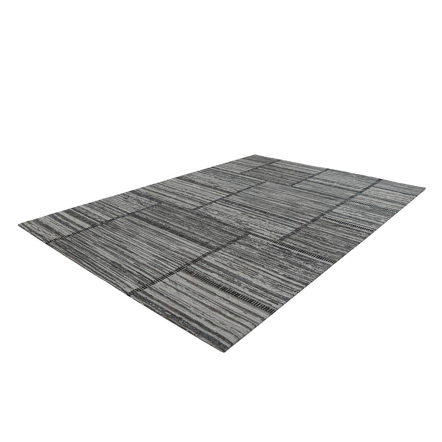 Phoenix 112 Kurzflorteppich Webstoff Grau 80 x 150 cm