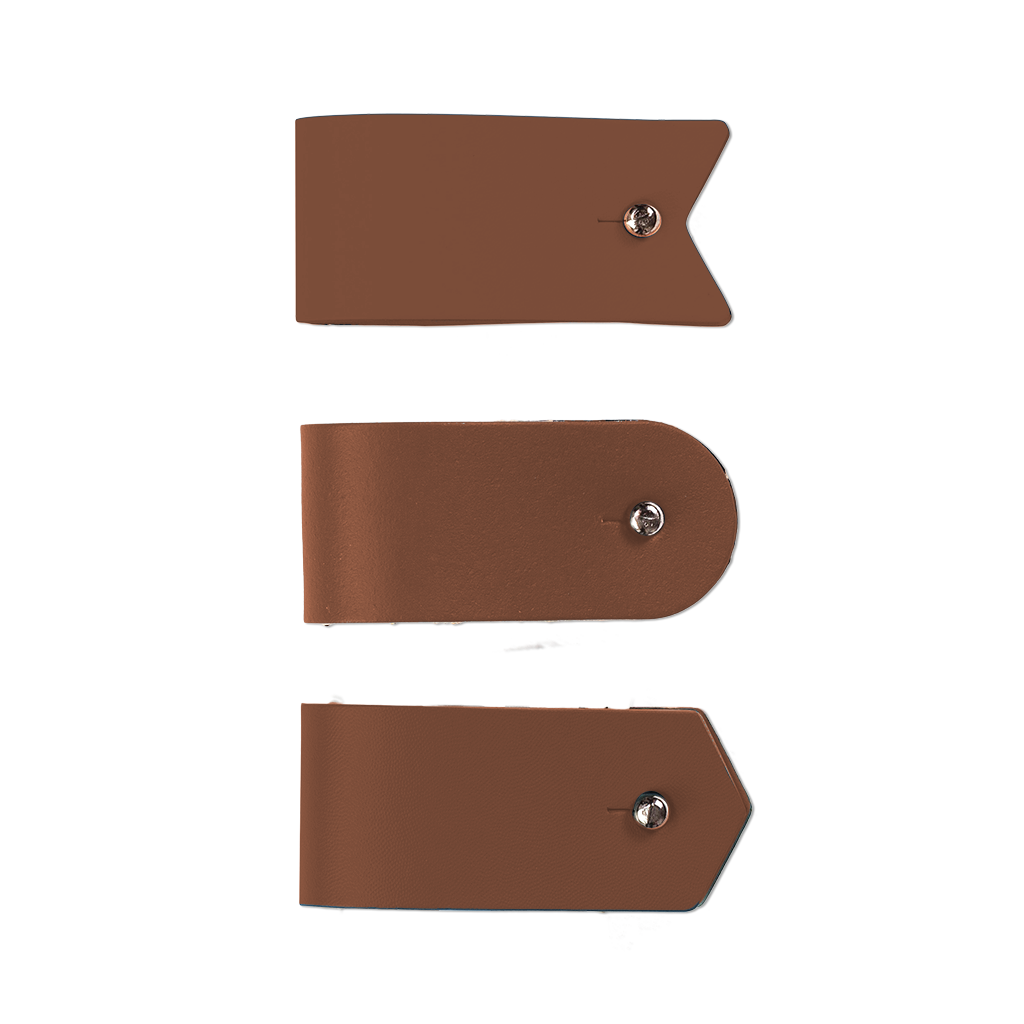 3x Flow portacavi 100% pelle riciclata cacao