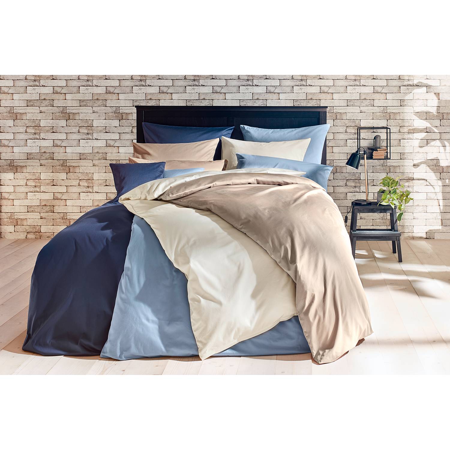 Luxus-Satin-Bettwäsche Montainville 200 x 200 + 2 Kissen