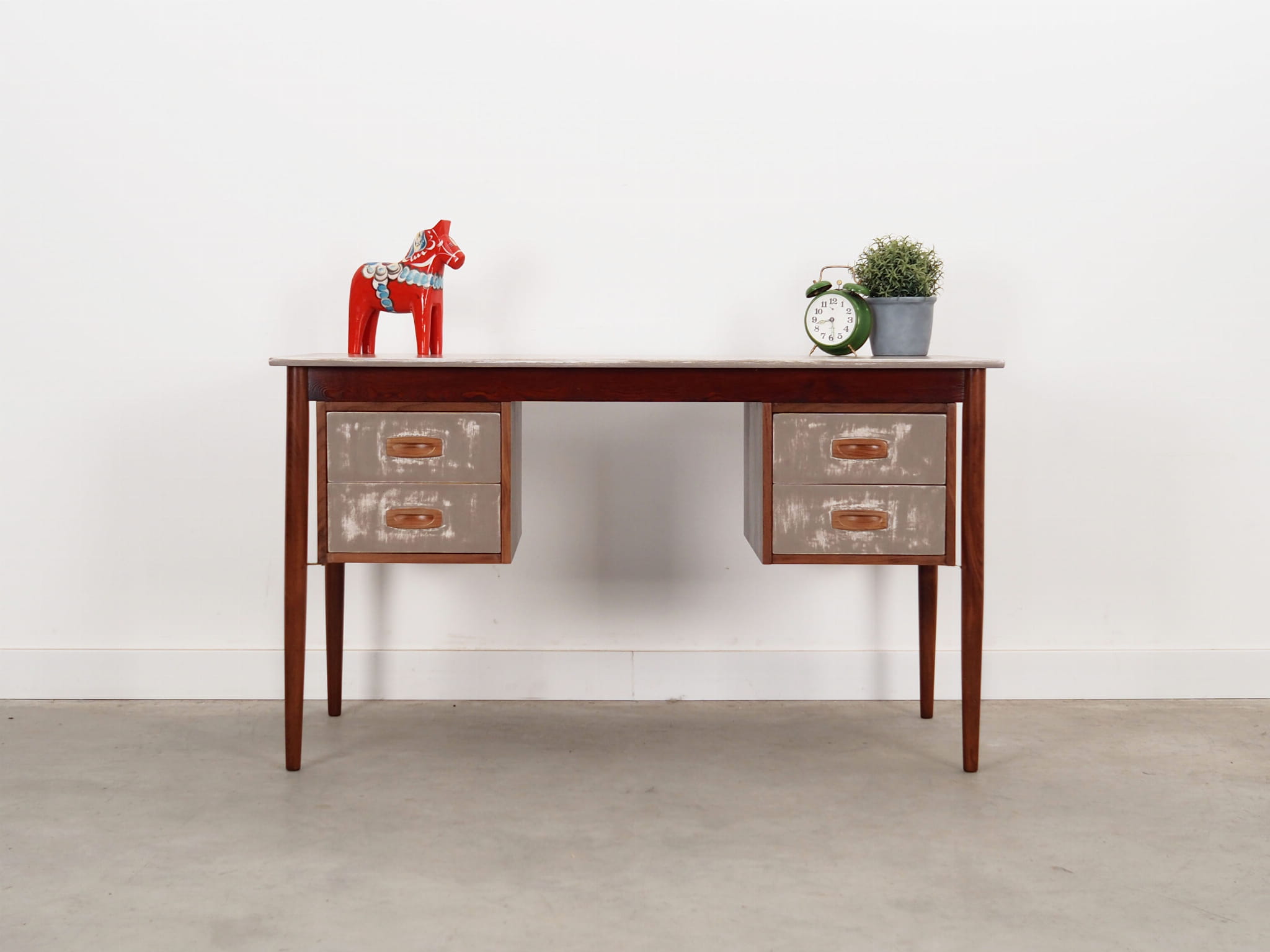 Vintage Desk Teak Wood Brown 1960s