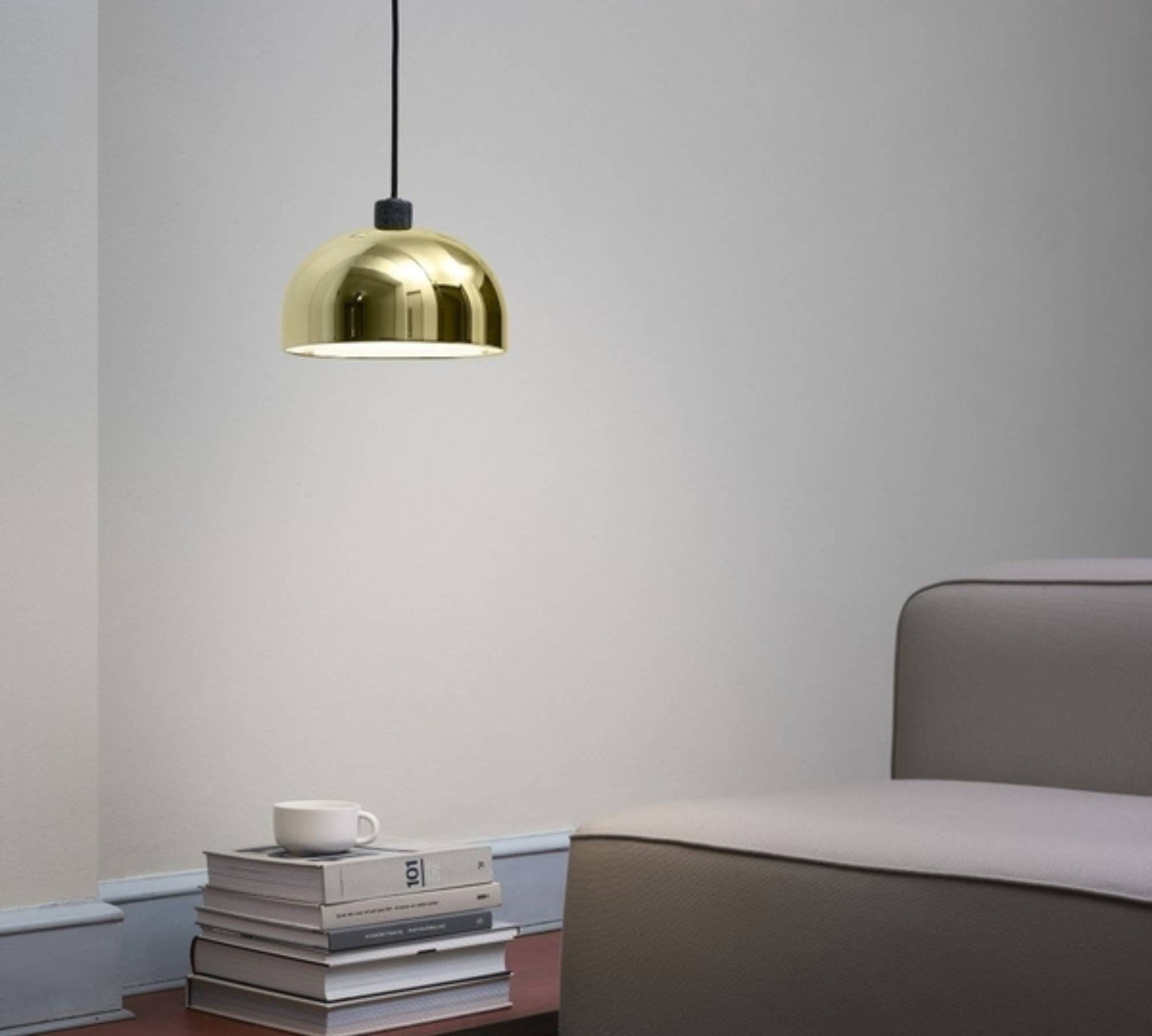 Grant Pendelleuchte Stein Metall Gold