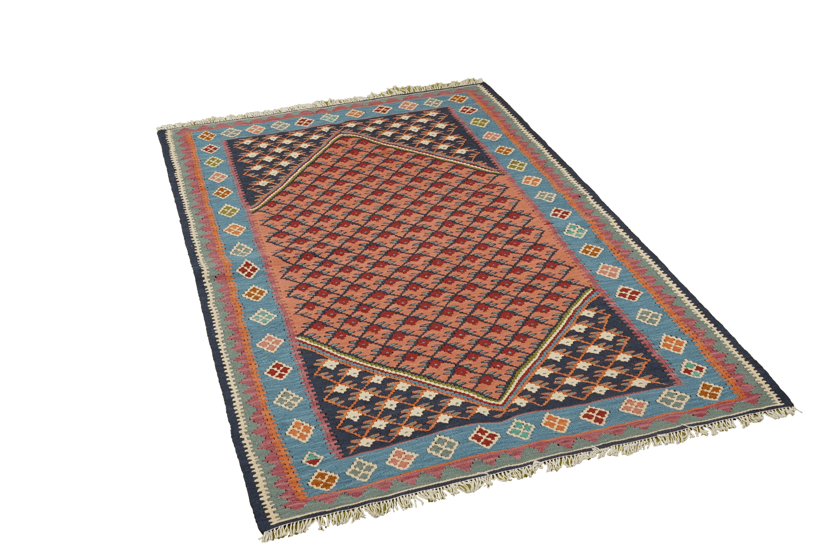 Kilim Senneh Teppich Mehrfarbig