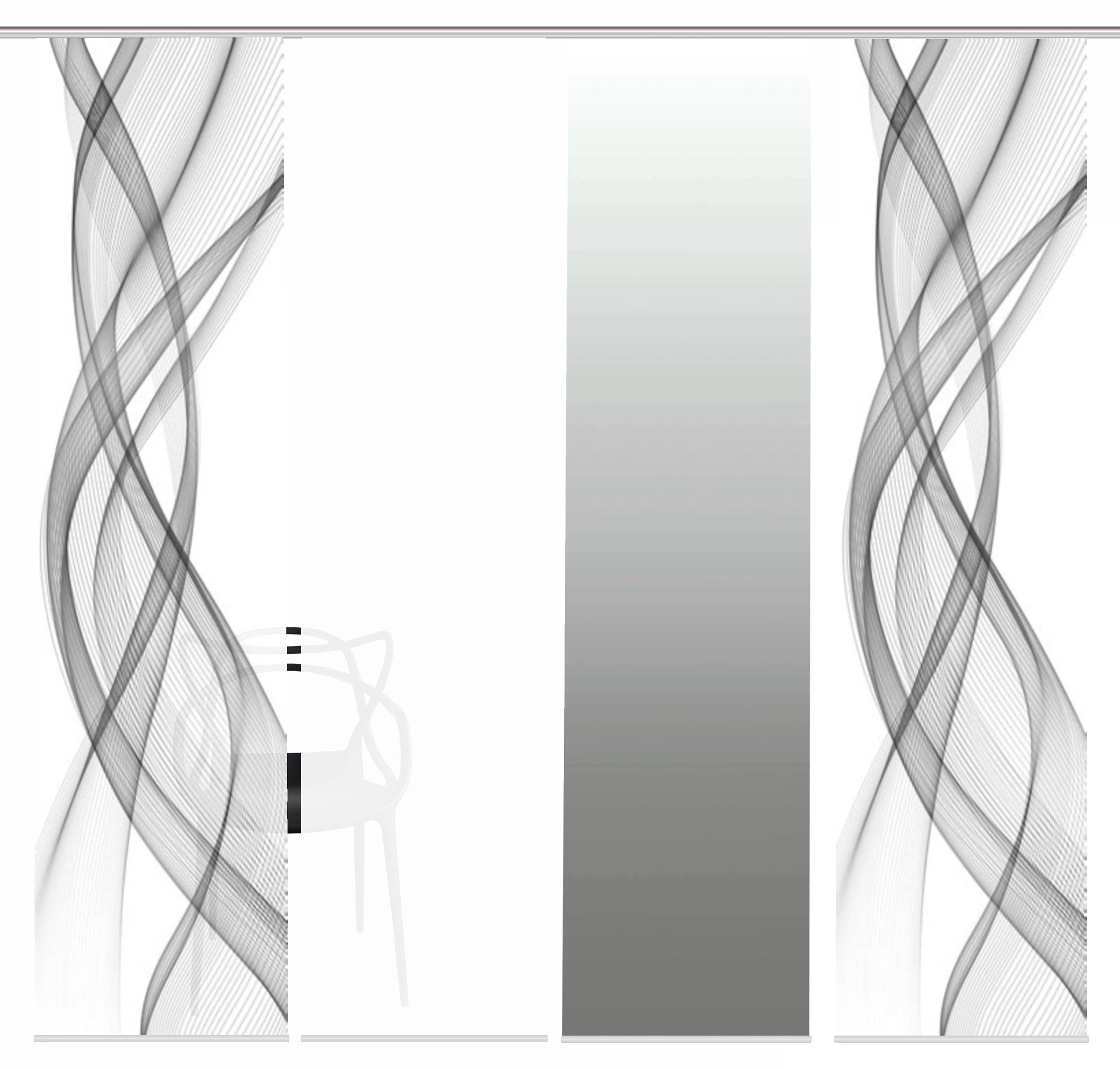Schiebevorhang Ferrola Polyester Grau 60 x 245 cm 4er Set
