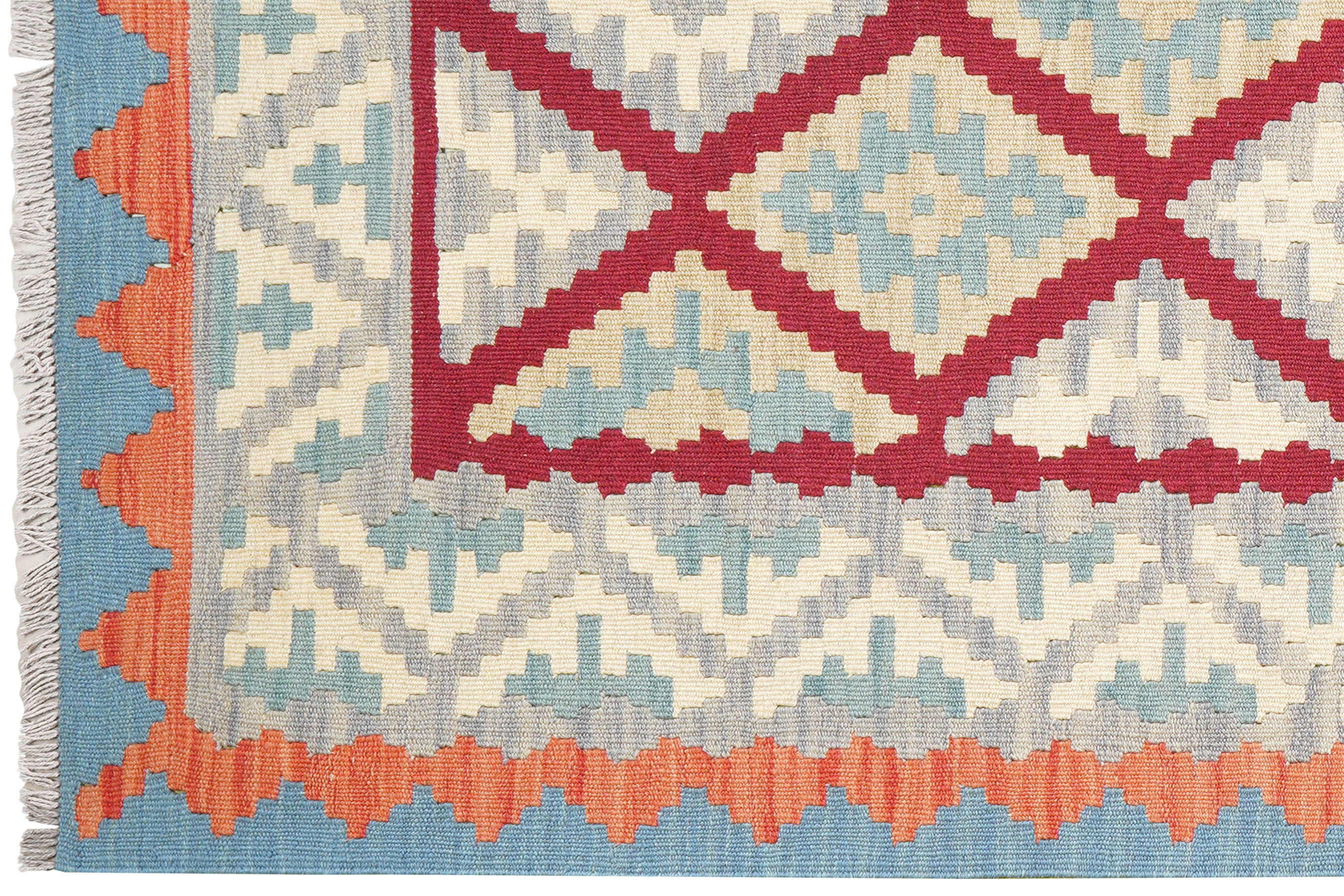 Tappeto Kilim Gashgai Lana Rosso