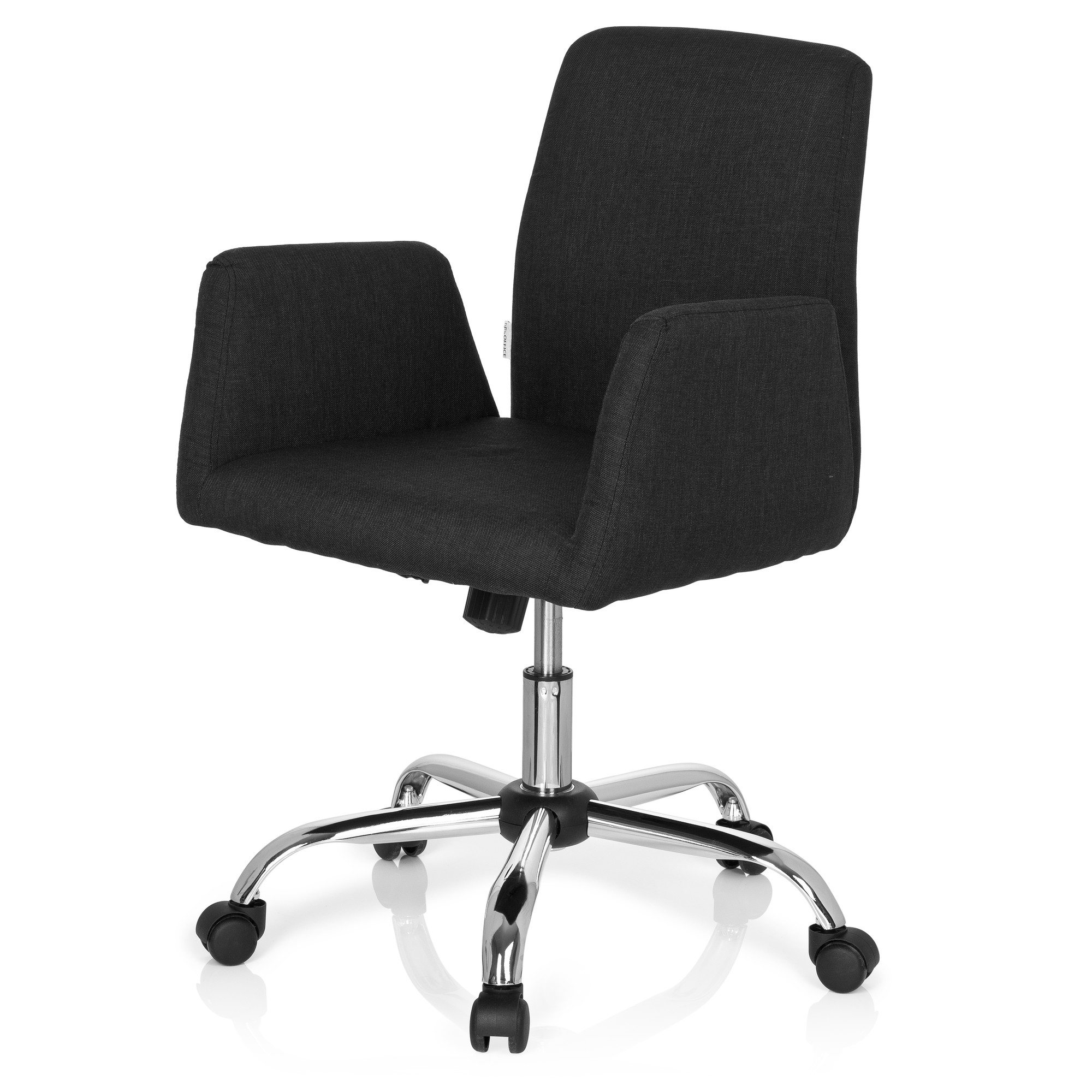 FLOW Sedia da ufficio girevole con ruote tessuto nero