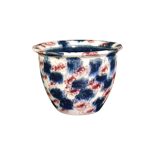 Vintage Blumentopf Keramik Mehrfarbig