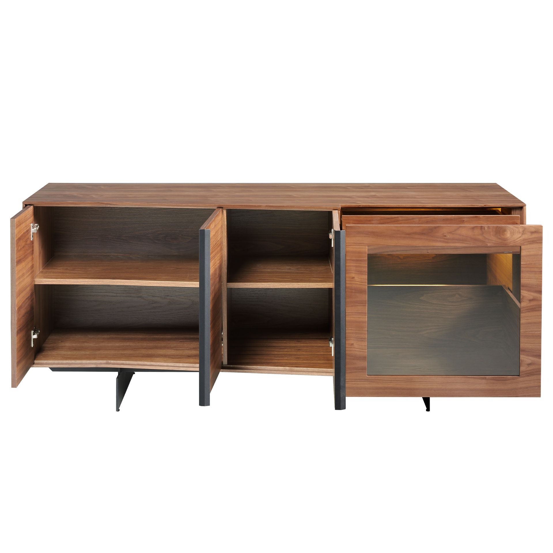 Sideboard 3218 con illuminazione interna marrone