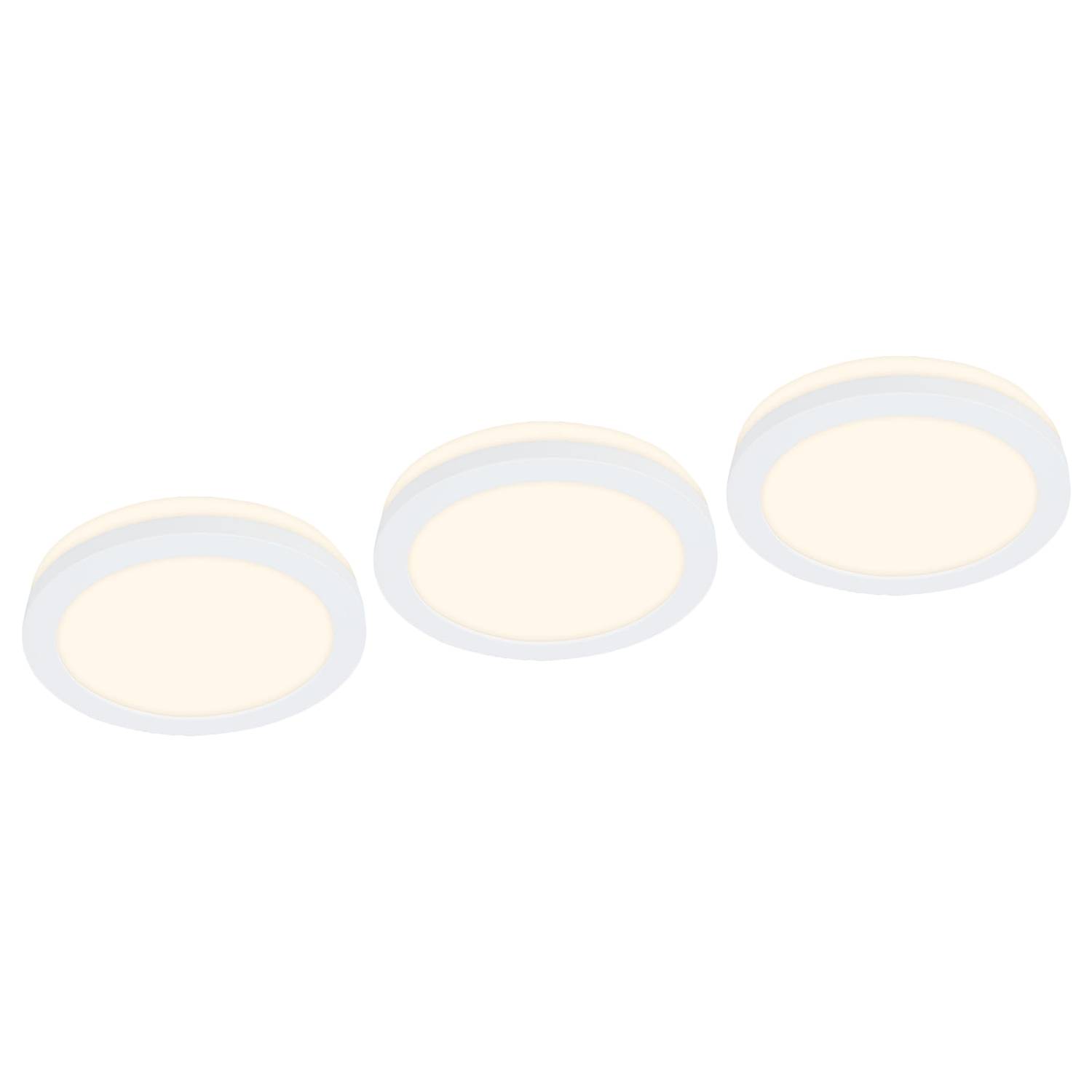 3x LED-Einbauleuchte Sleek Weiß