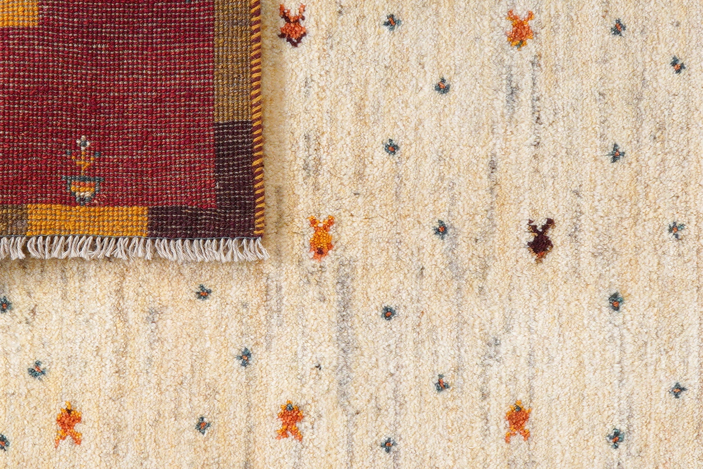 Gabbeh rug wool beige