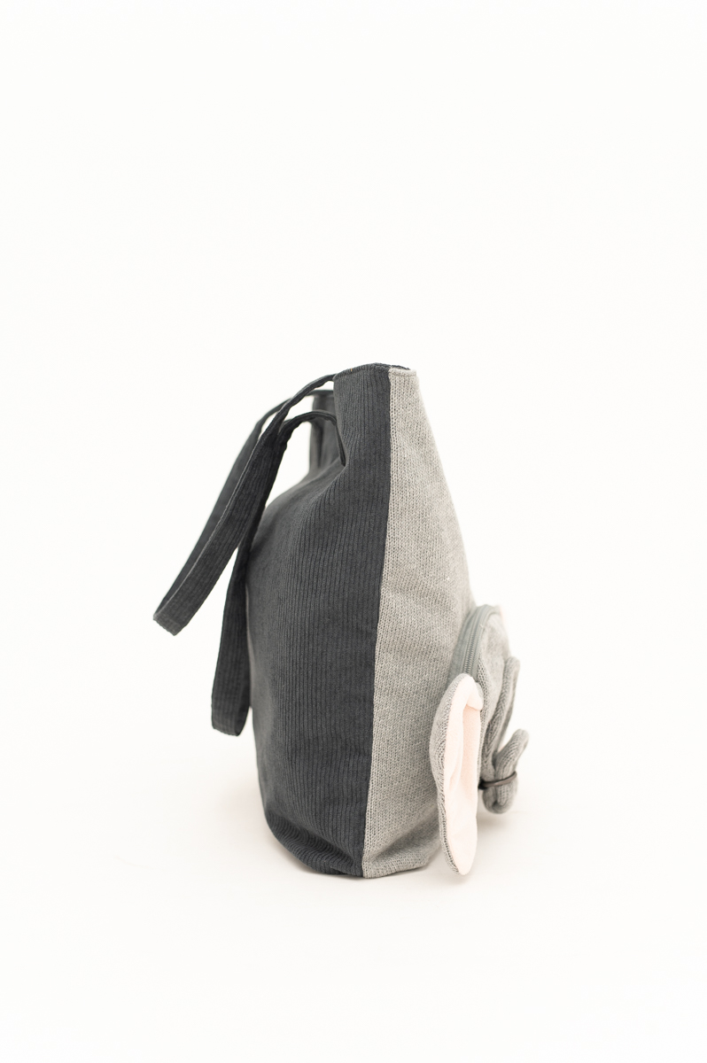 Elefant Tasche Baumwolle Grau