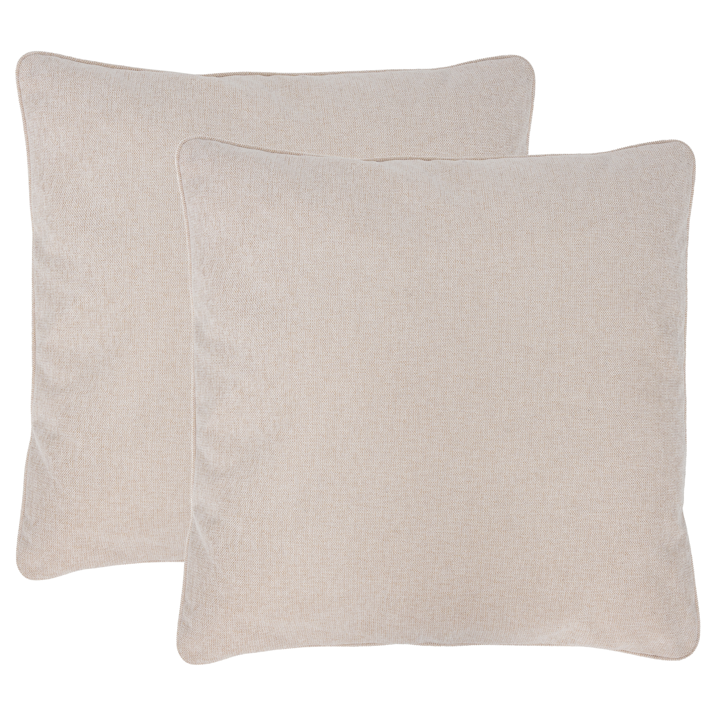 HUDSON XL Lounge Cushion Set of 2 Woven Fabric Beige