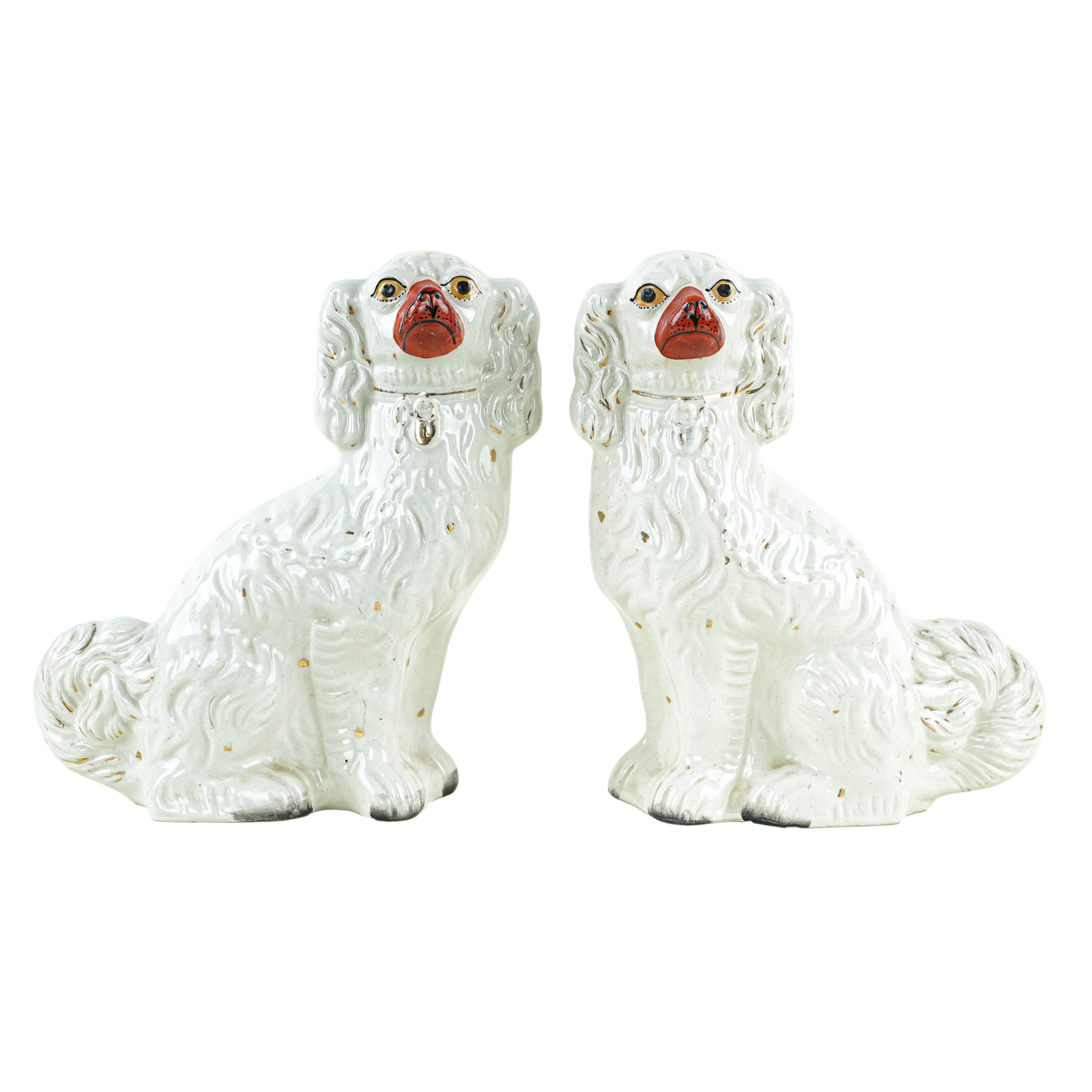 Spaniel Figures Ceramic White