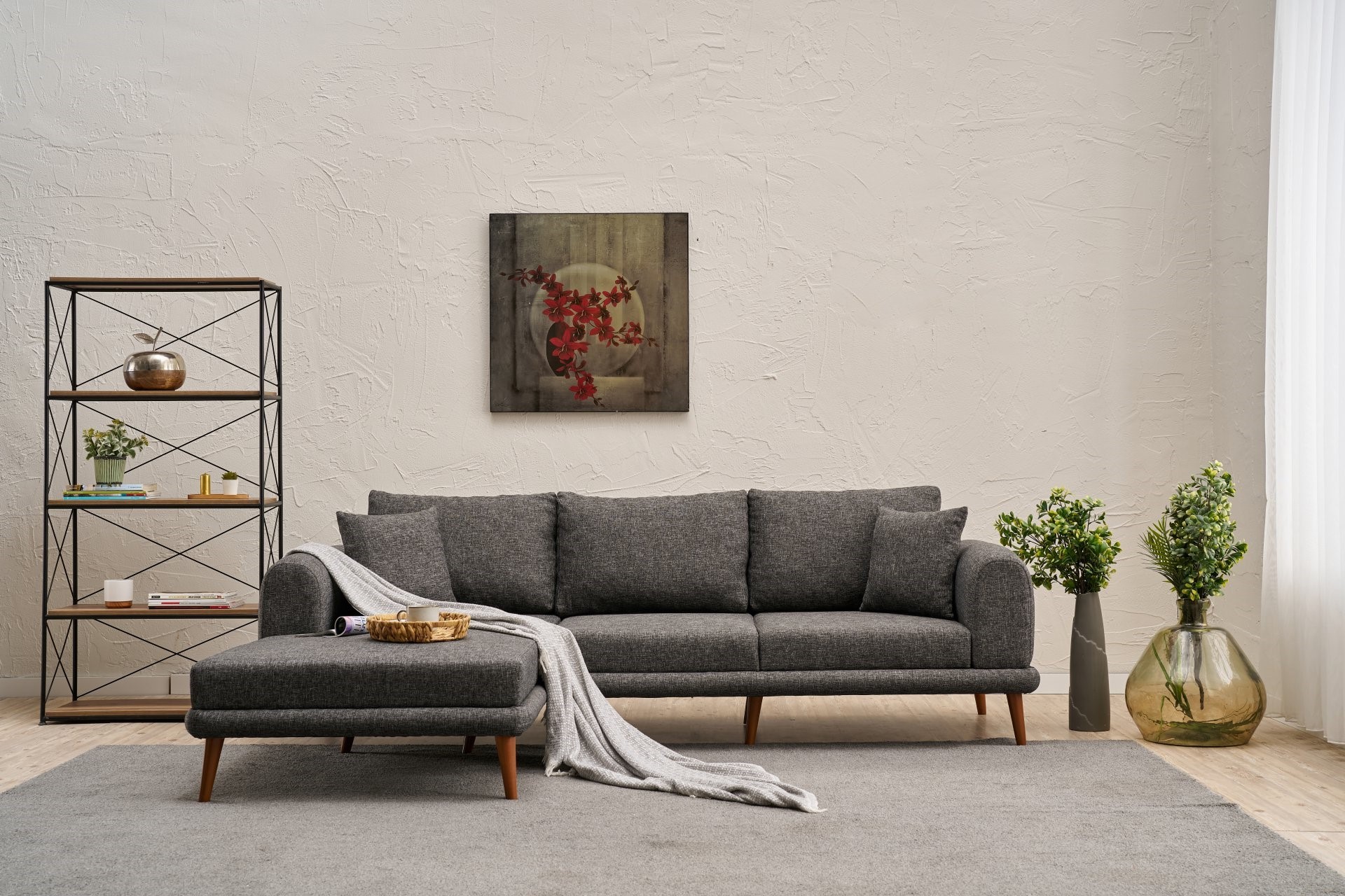 Seren Sofa Récamiere Links Anthrazit