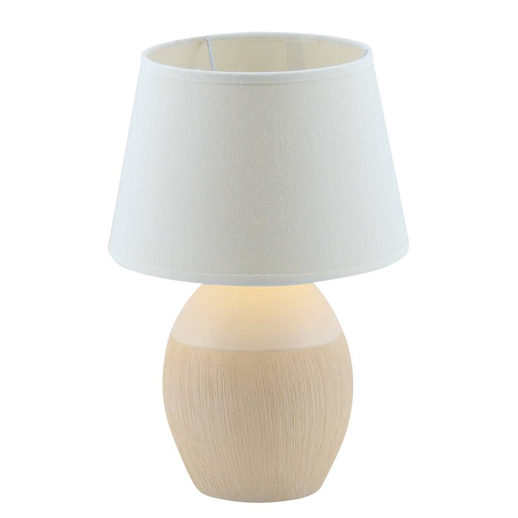 Table lamp mixed fabric ceramic 1-bulb