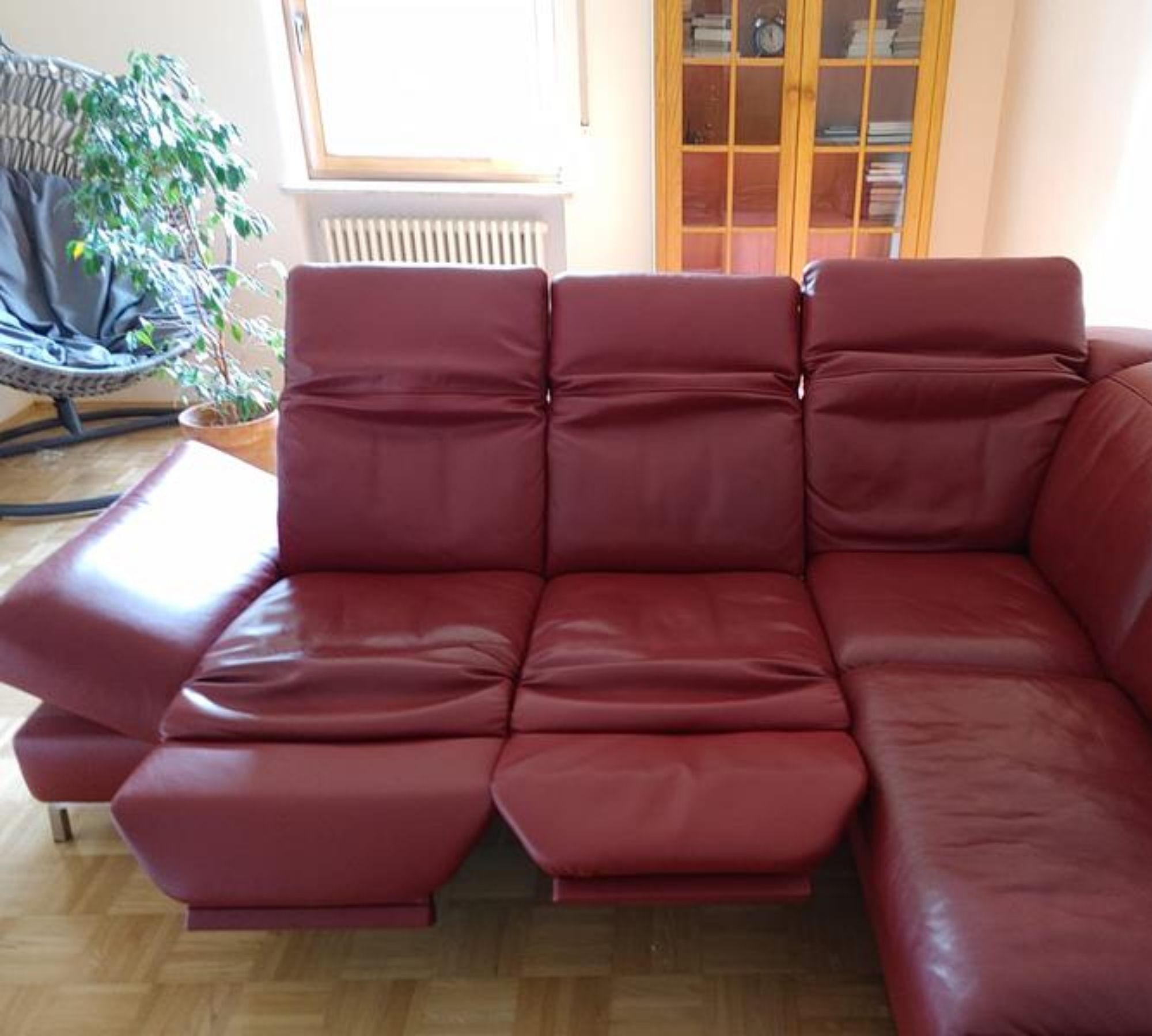 Wellness-/Relaxcouch Leder Rot