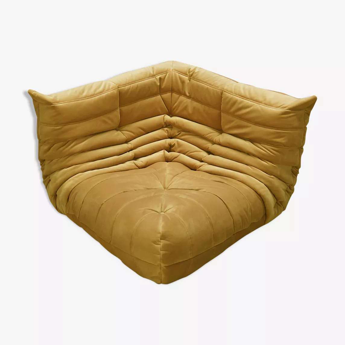 Togo Corner Sofa Velvet Mustard Yellow