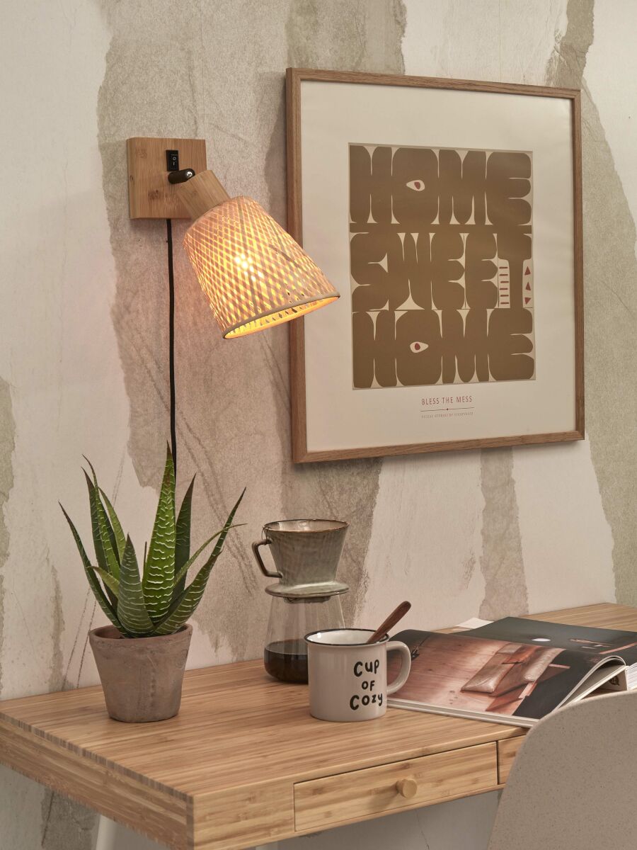 Wandleuchte Java Bambus Beige 