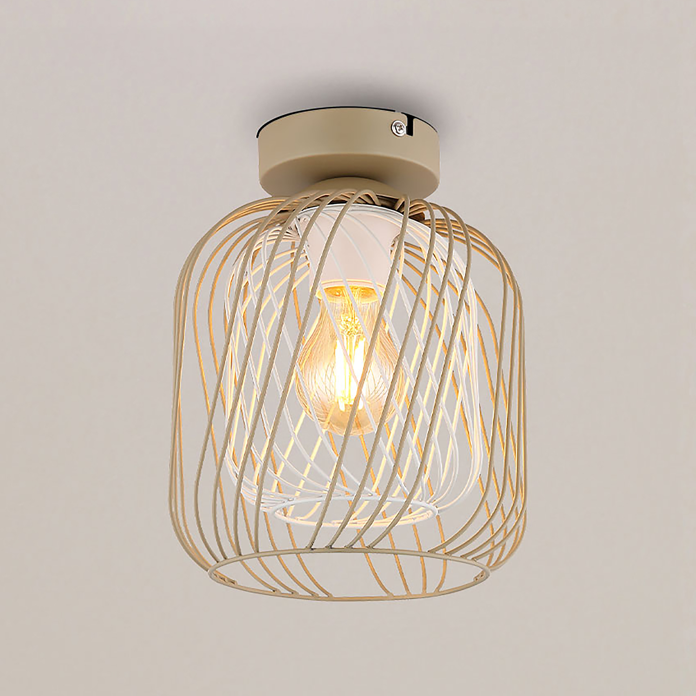 Deckenleuchte Dichti Eisen 1-flammig Beige