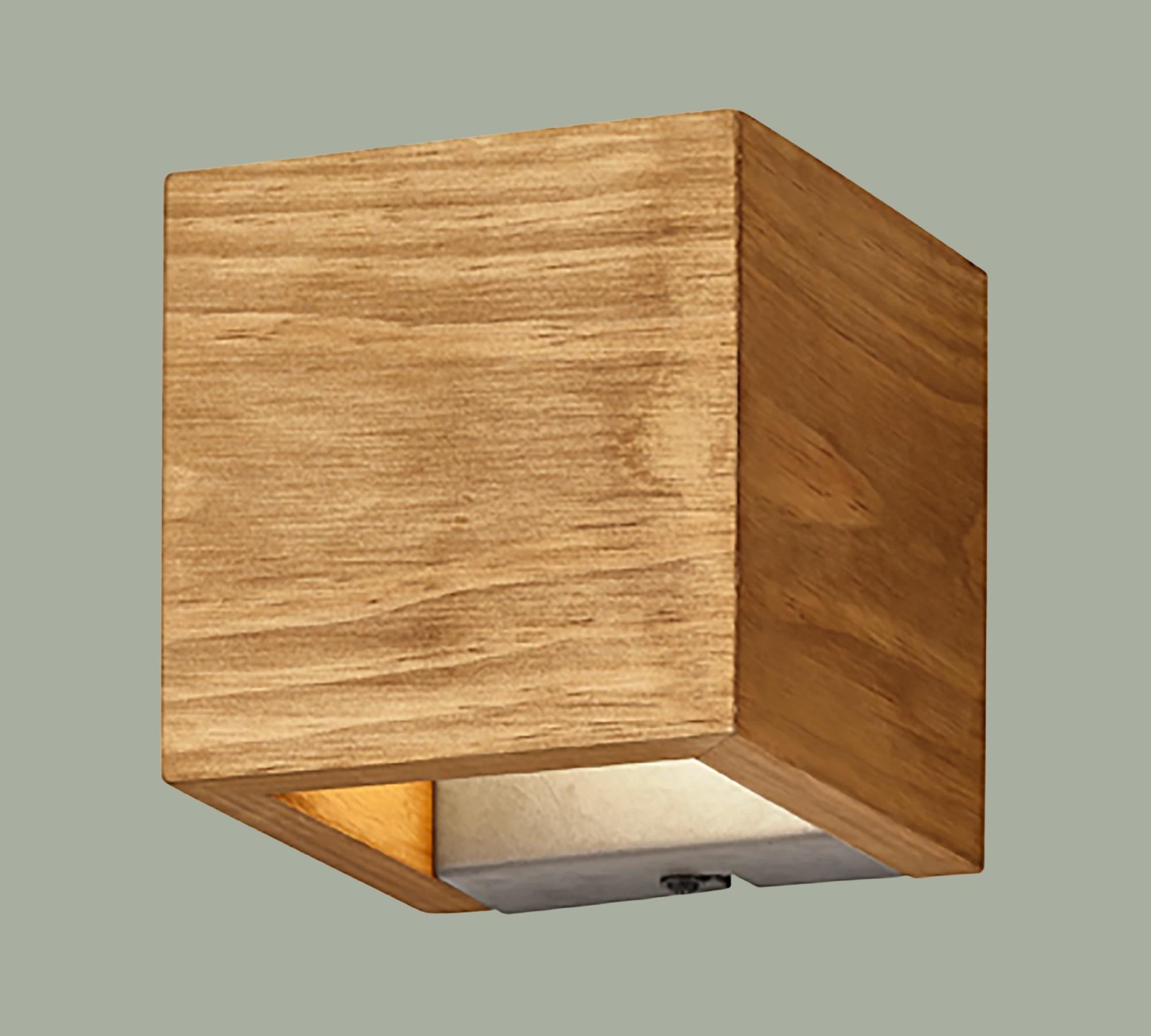 1-light LED wall lamp pine partially solid
