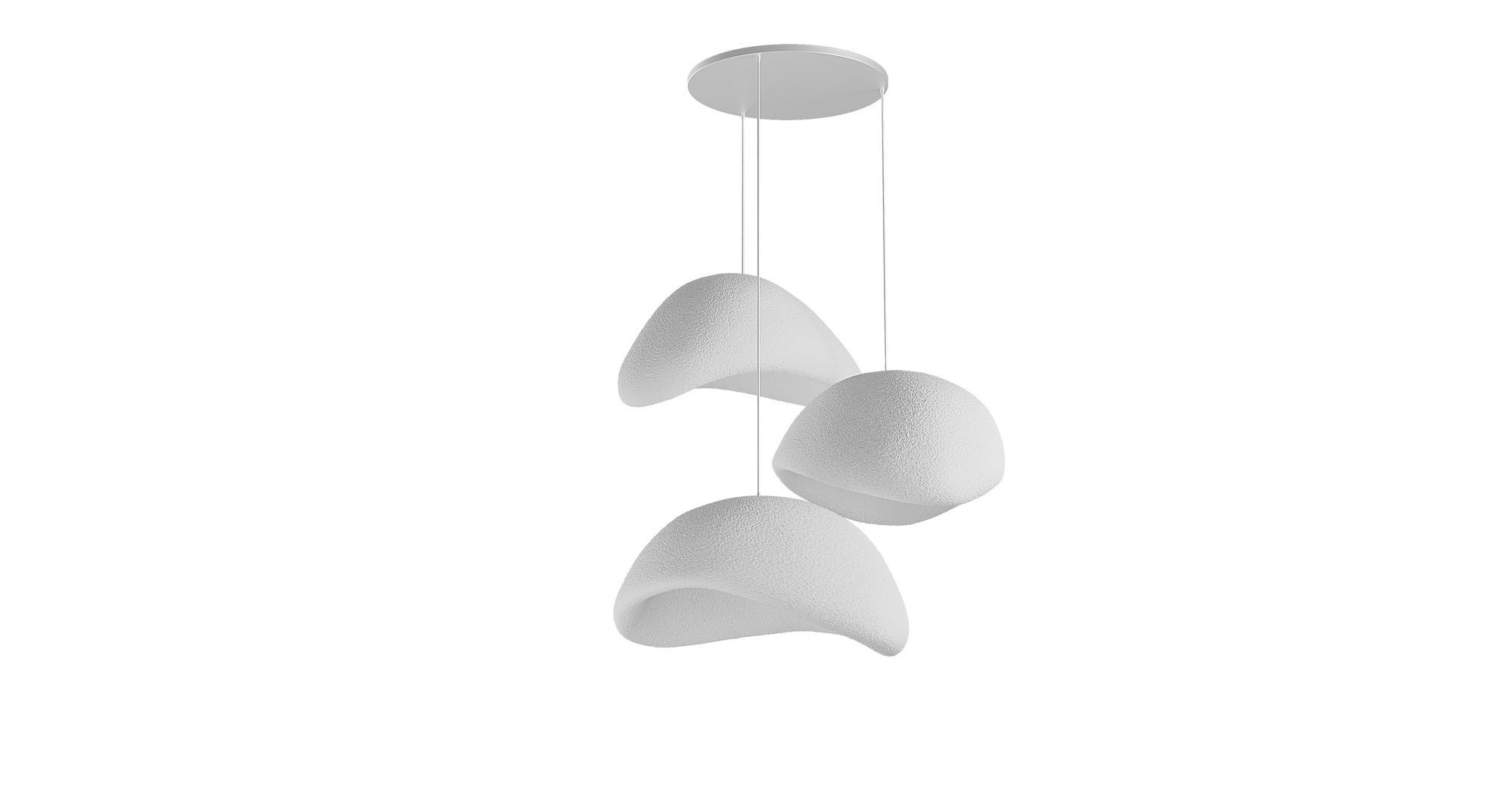 3-Flammig Wabi Sabi Stonefades Pendelleuchte Weiß