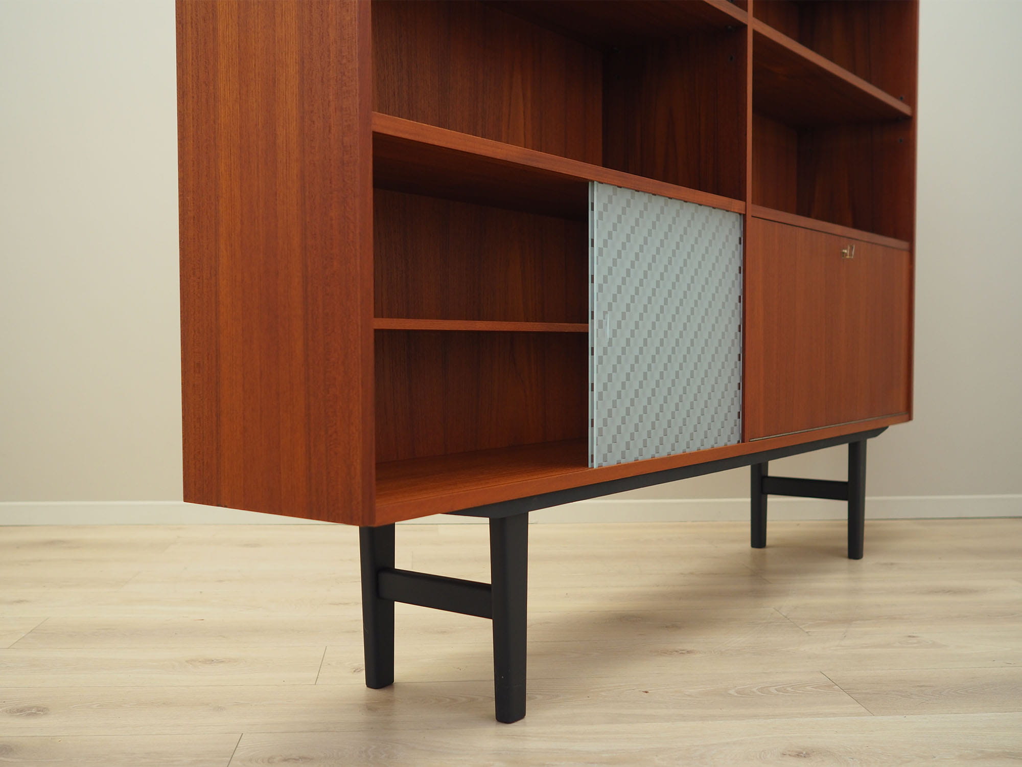 Vintage Bücherregal Teakholz Braun 1970er Jahre