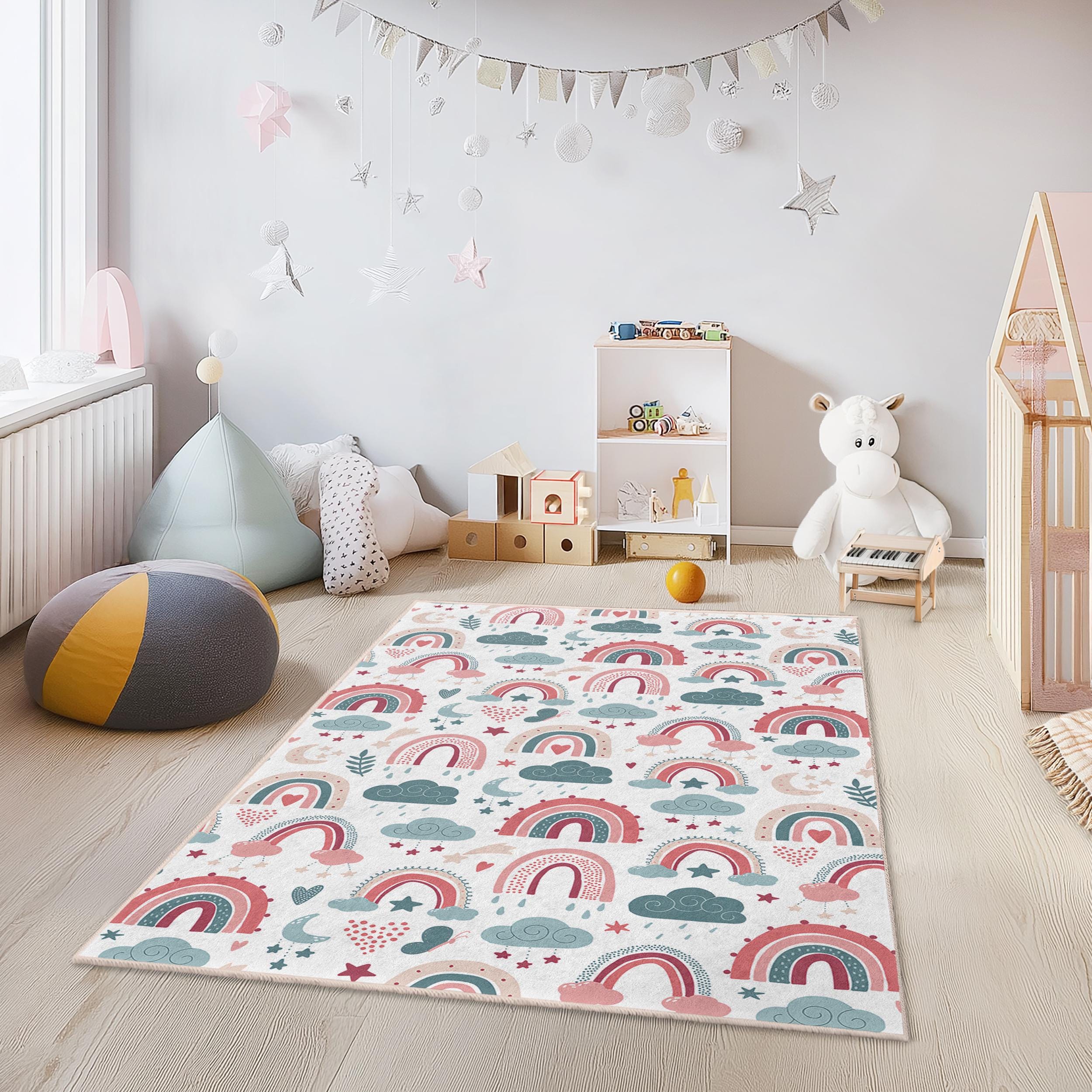 Einhorn Kinderteppich Rosa 100x200cm