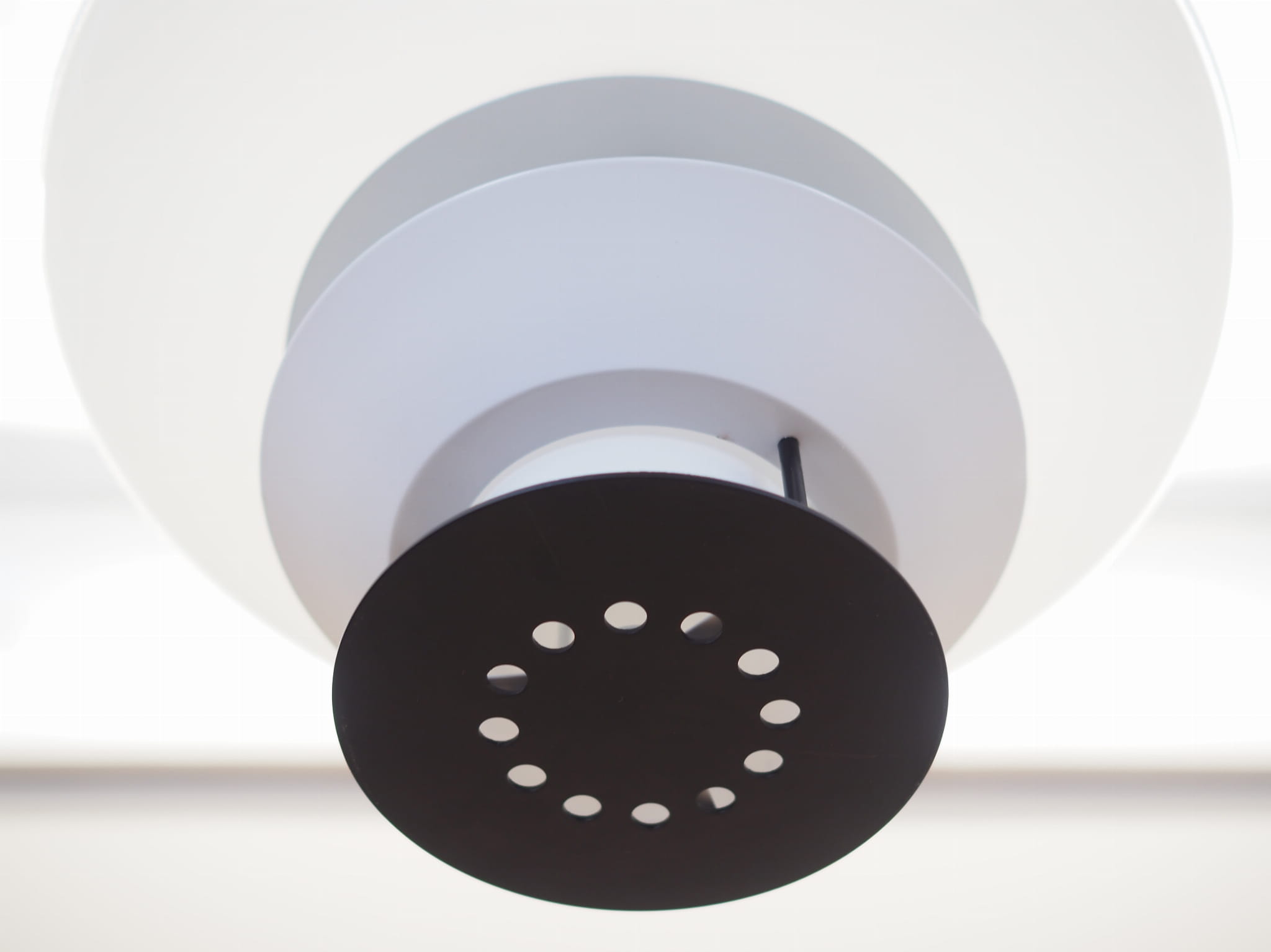 Vintage Pendelleuchte Glas Metall Weiß 1990er Jahre