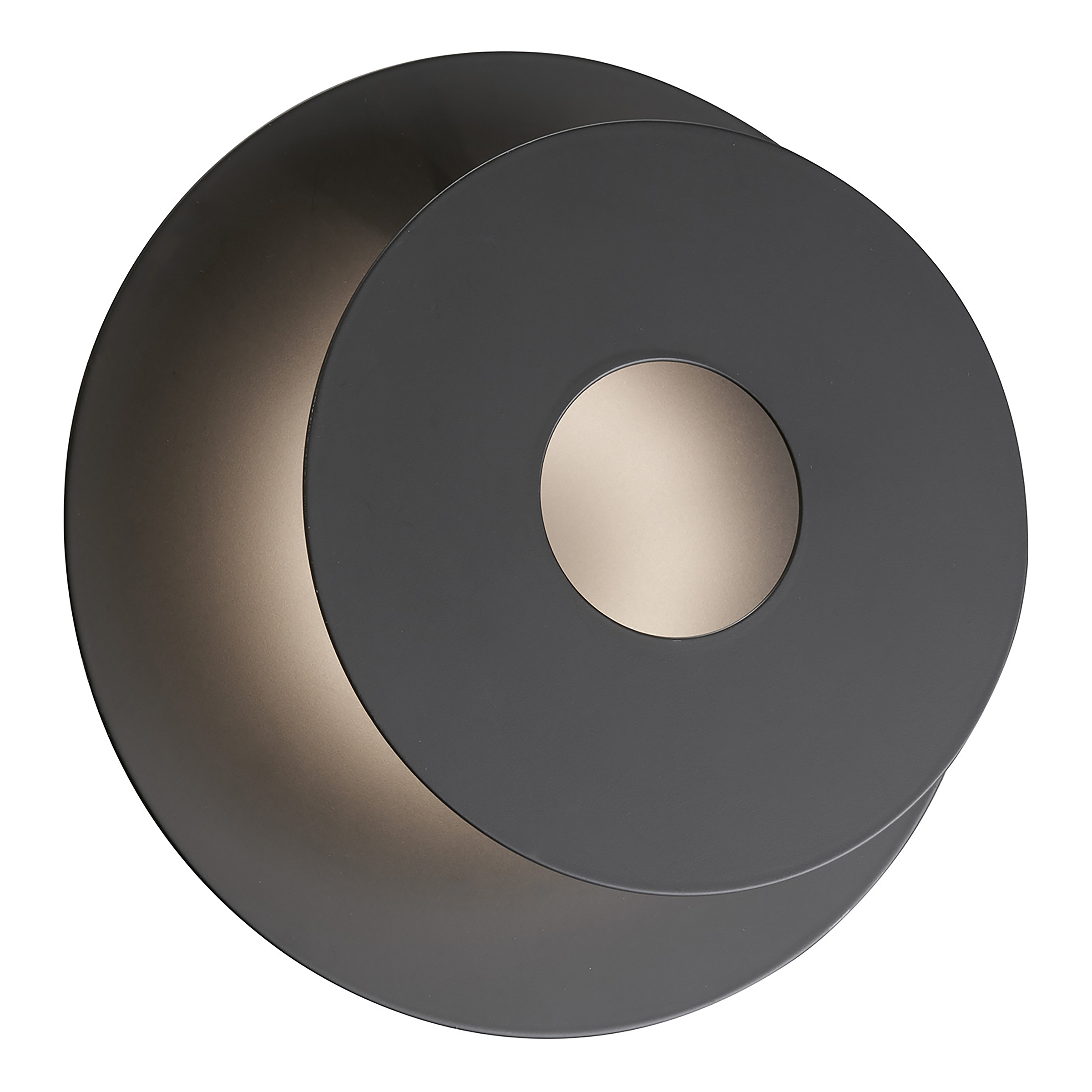 LED-Wandleuchte Hennes Rund Eisen 1-flammig Schwarz