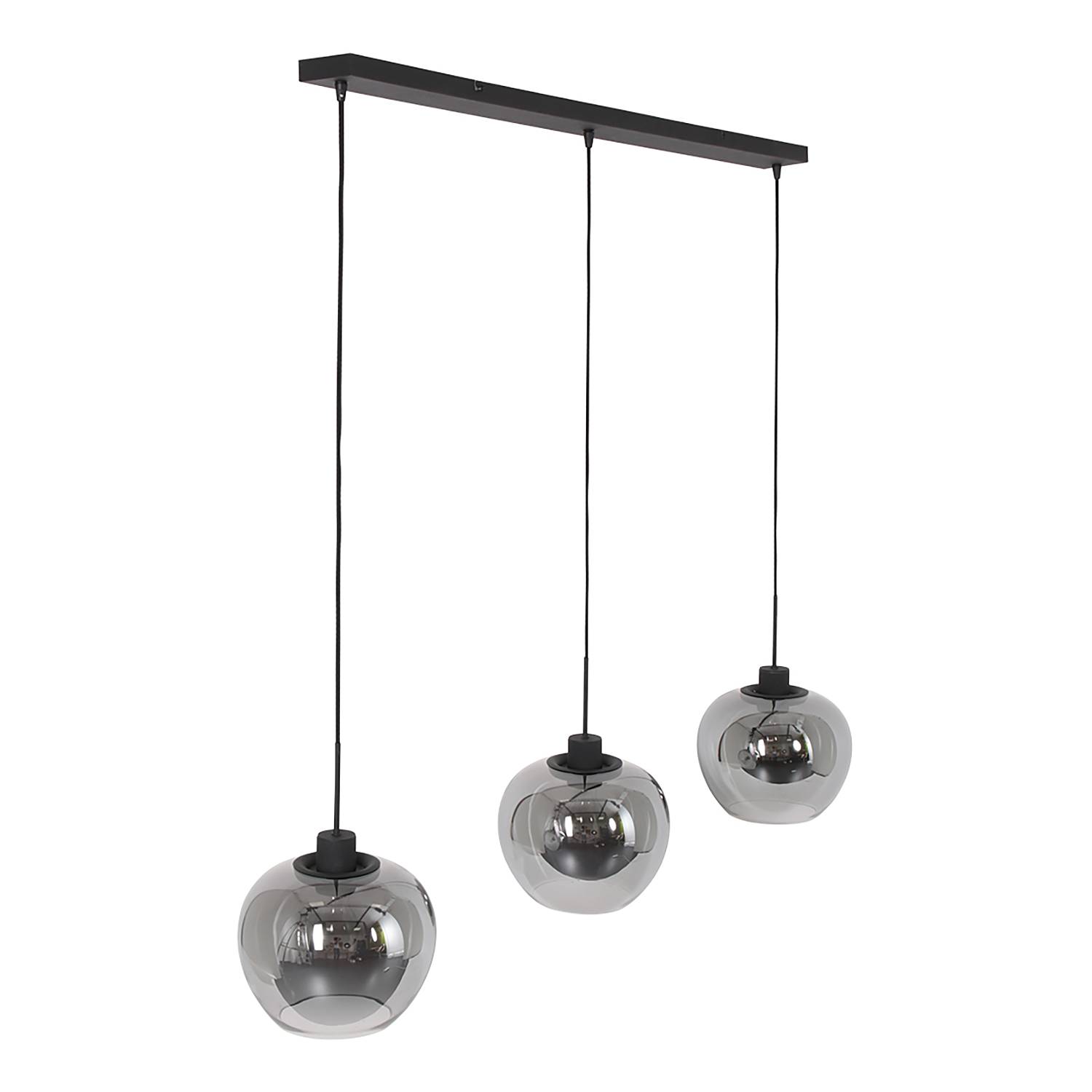 Lotus Pendant Lamp Aluminum Black 3-bulb
