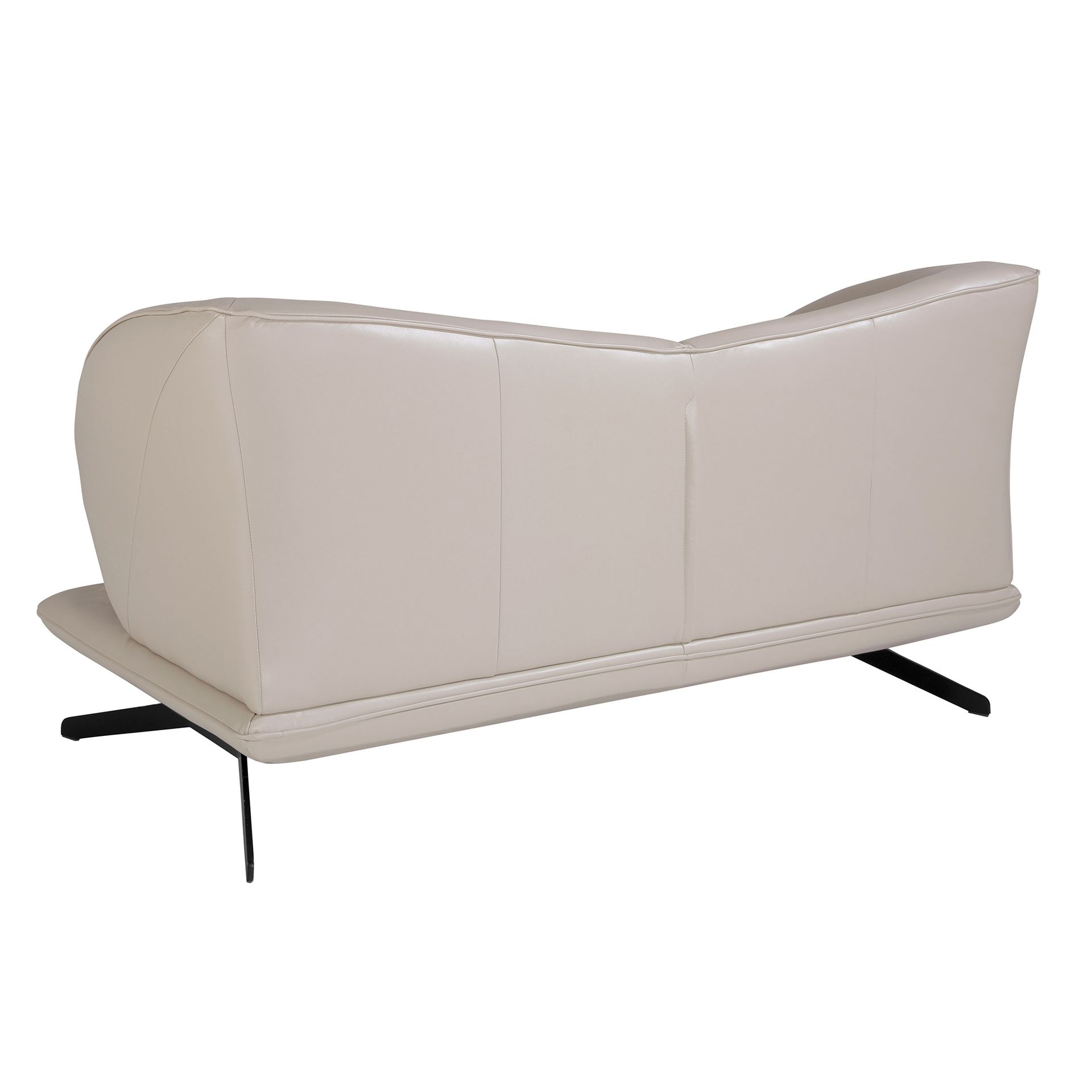 2-Sitzer Sofa in taupegrauem Leder 6145