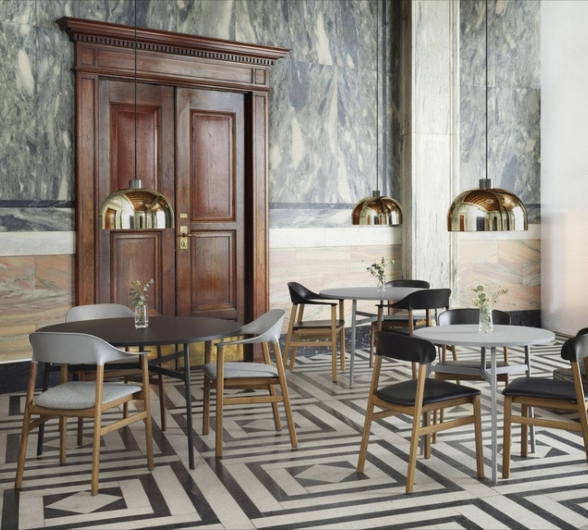 Grant Pendelleuchte Stein Metall Gold