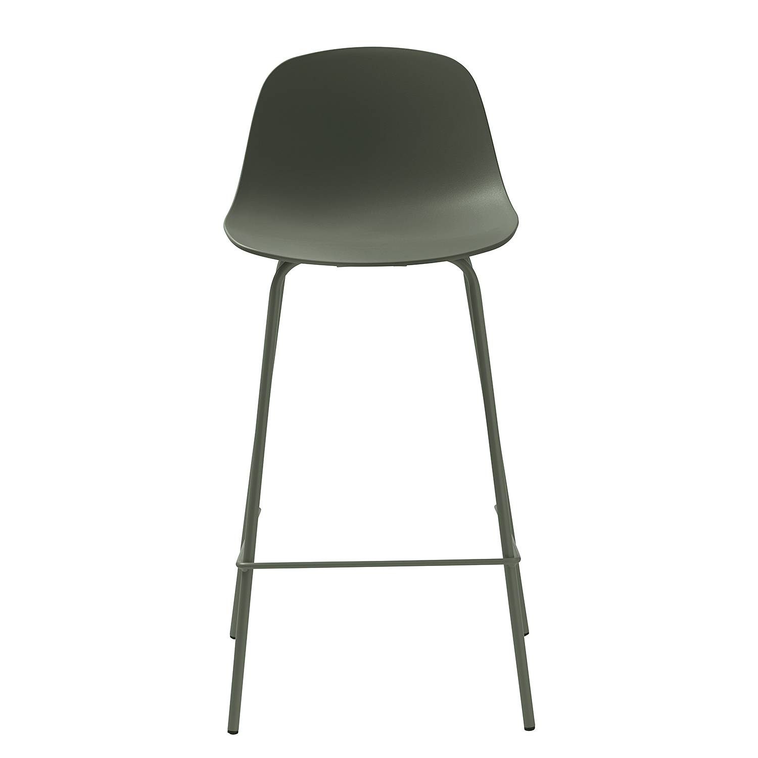 Bar stool Toledo Set of 2 Mixed fabric Steel Olive green