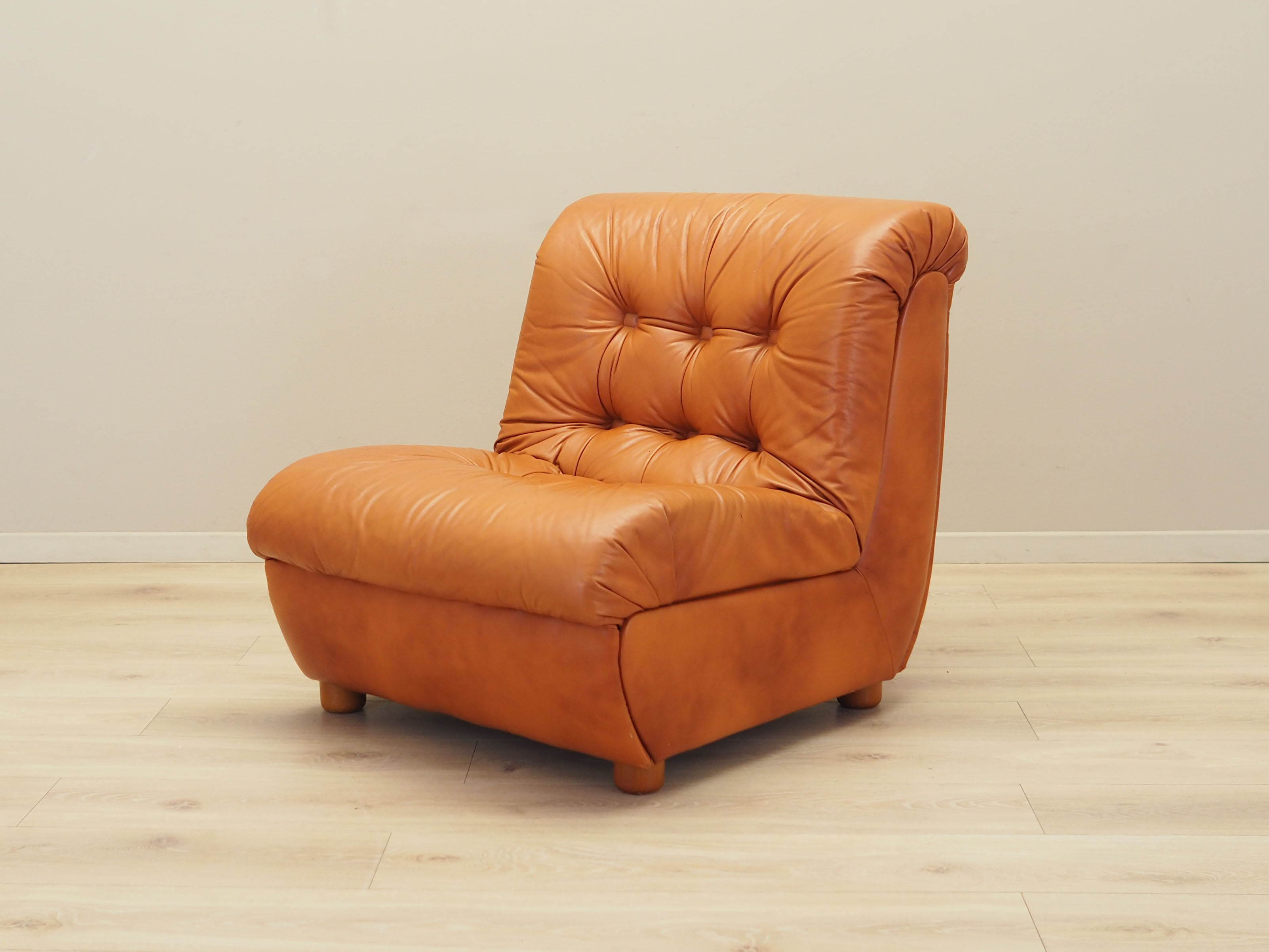 Sessel Leder Braun 1970er Jahre