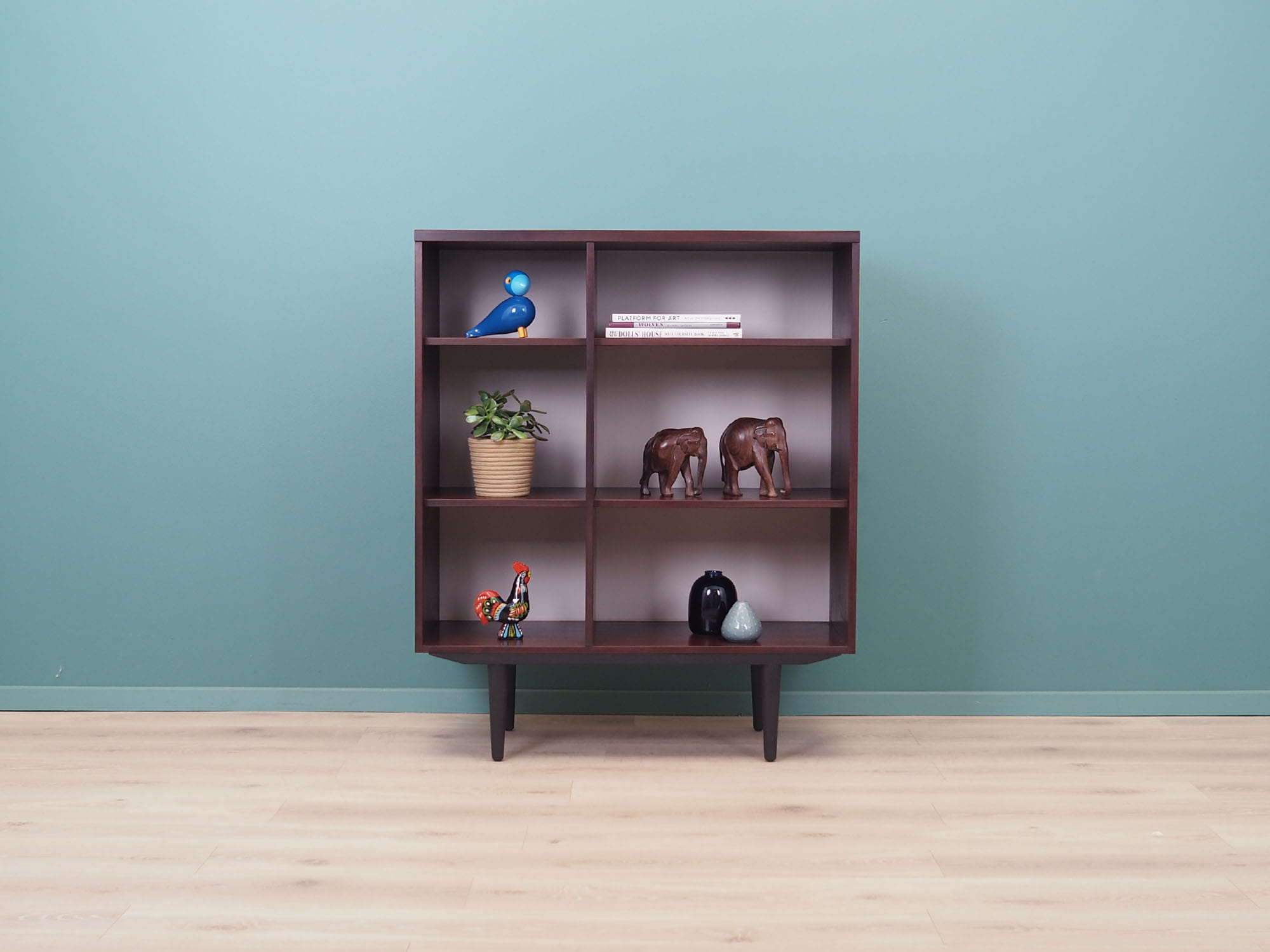 Vintage Bookshelf Mahogany Brown 1960s