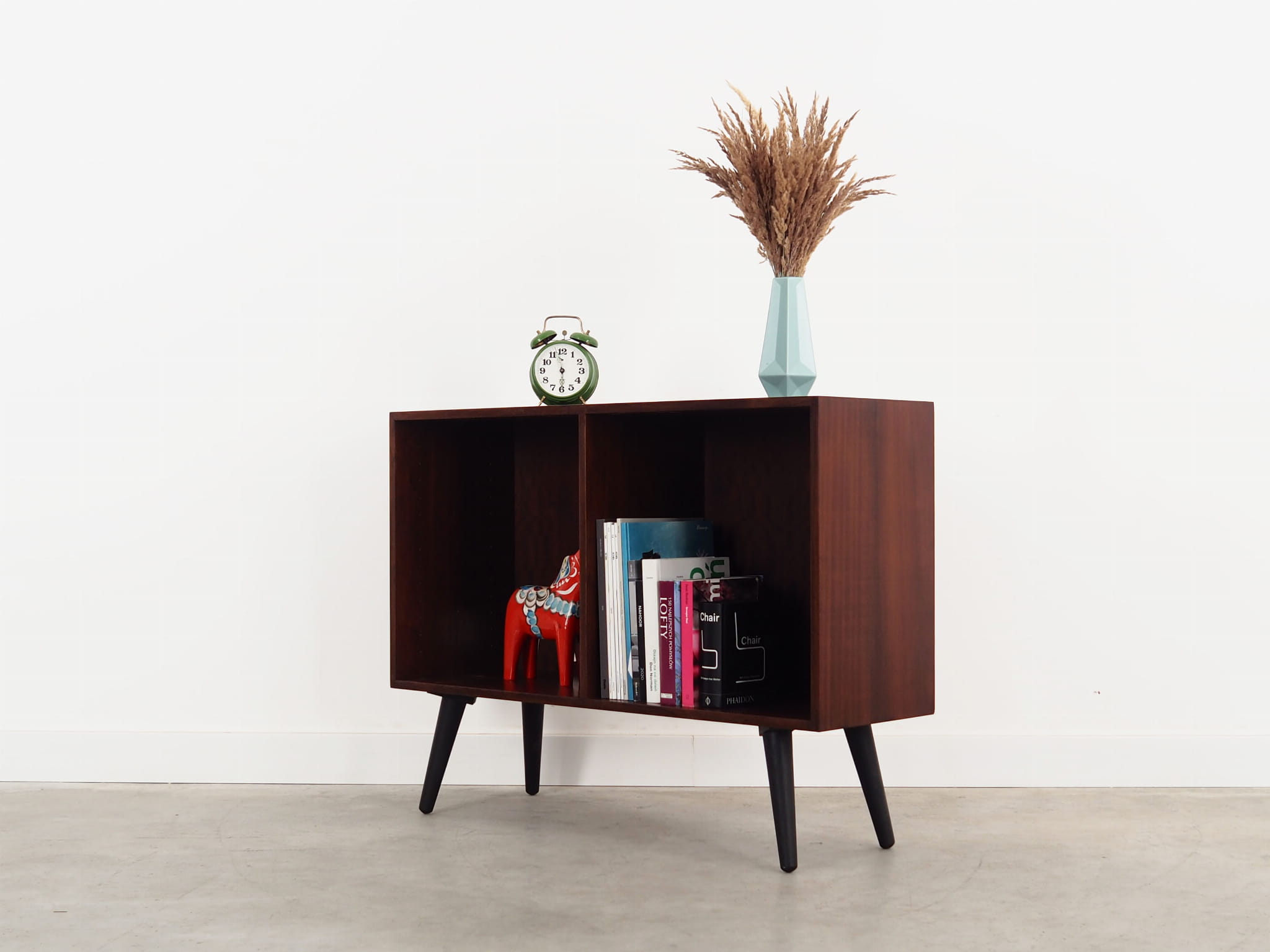 Vintage bookshelf mahogany brown 1970s
