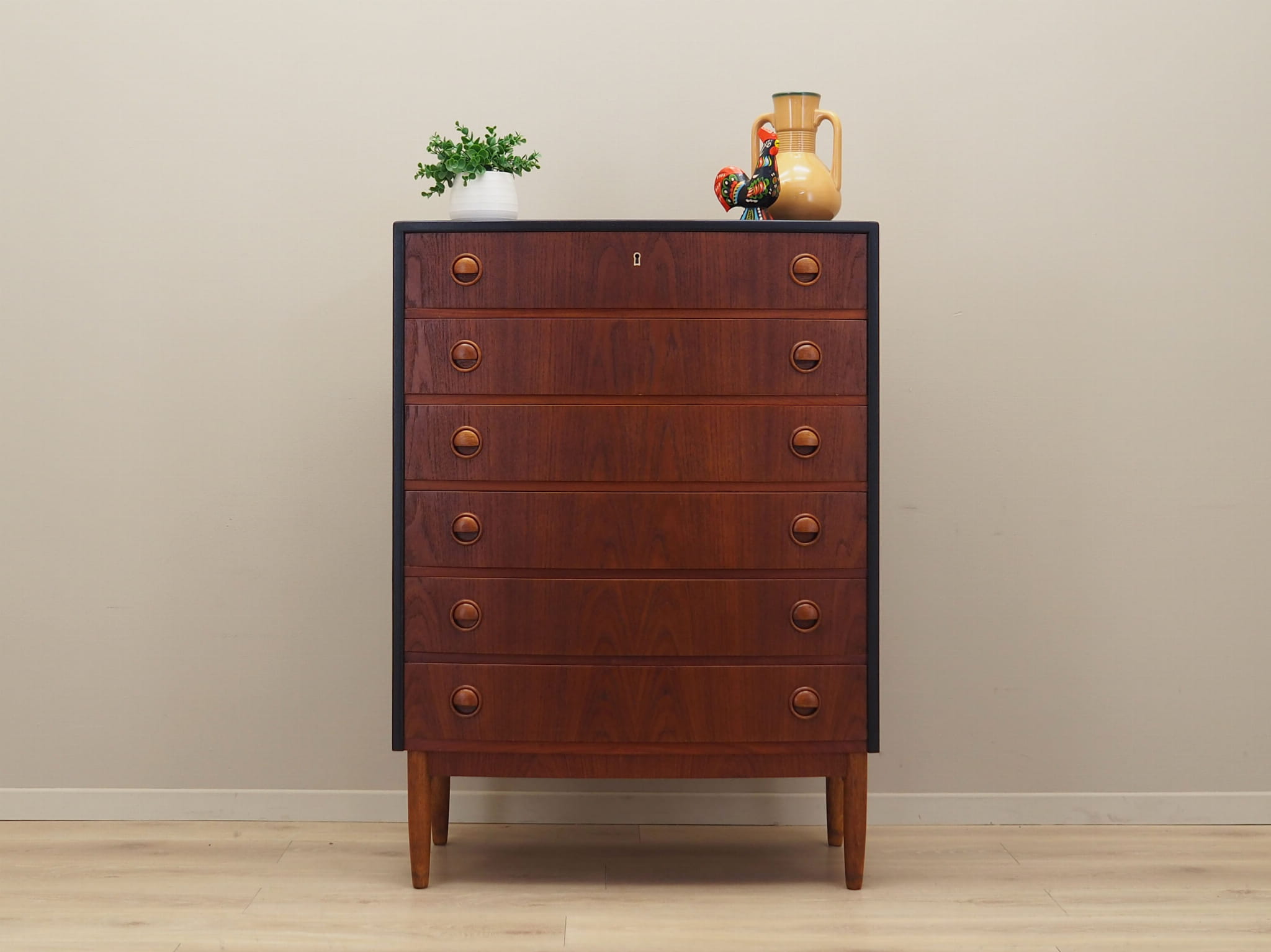 Vintage chest of drawers Teak wood Brown 1960s