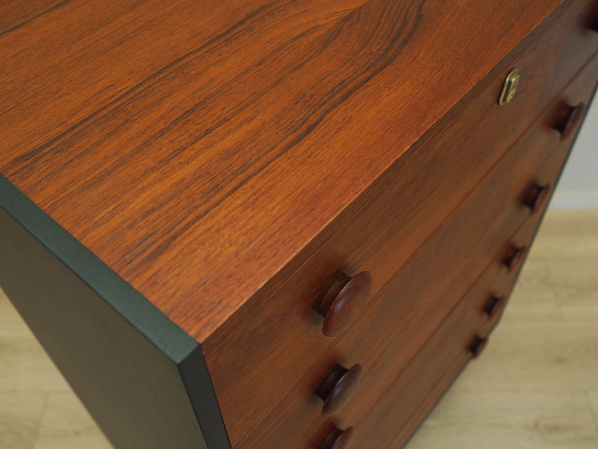 Vintage chest of drawers Teak wood Brown 1970s