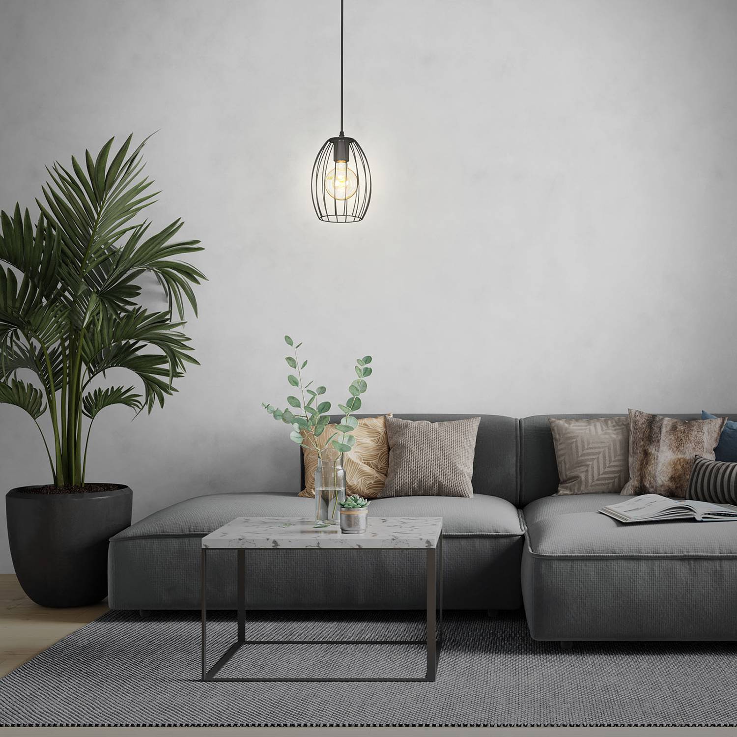 1-Flame Pendant Lamp Waktu I Iron