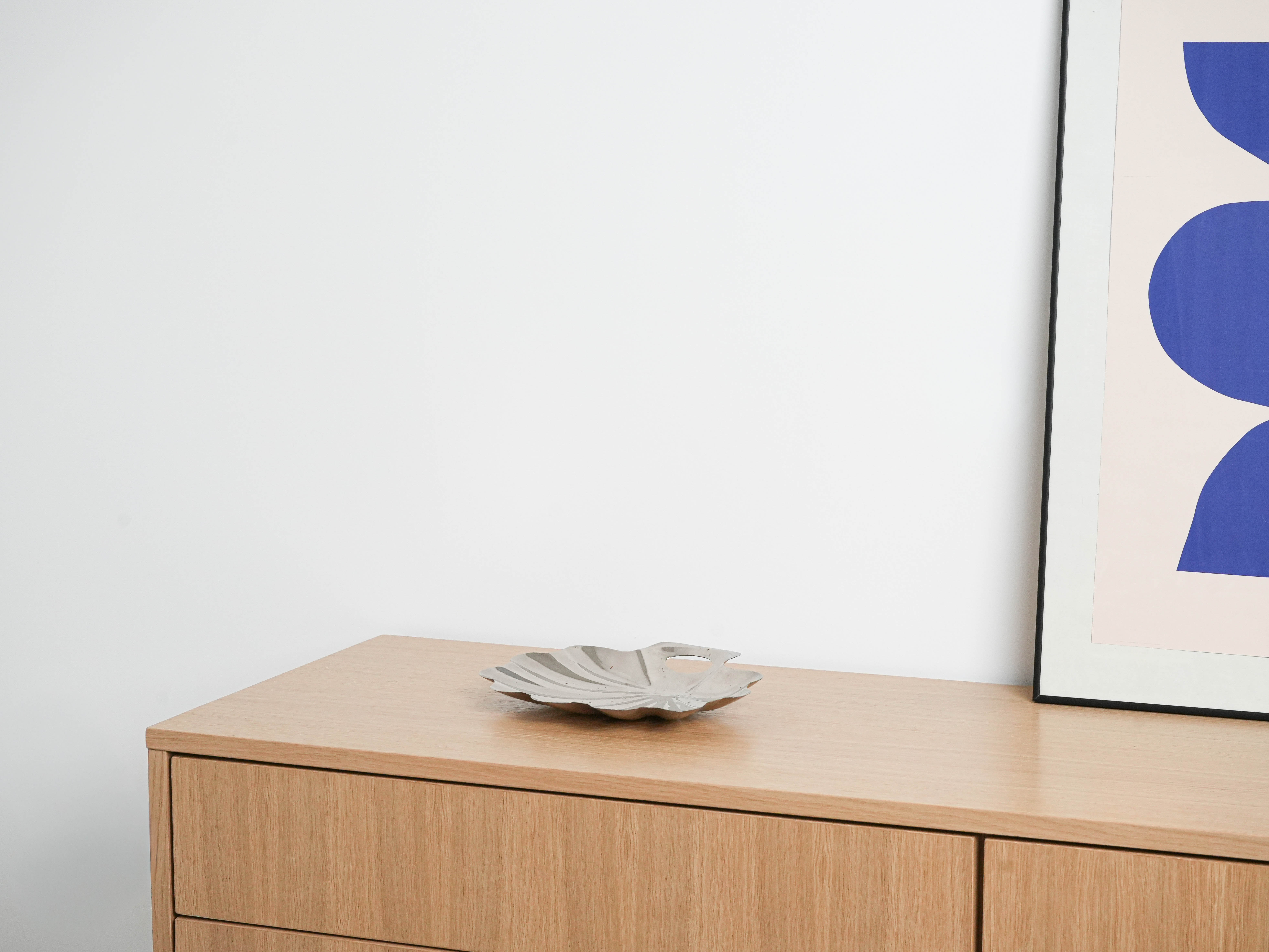 Shell serving bowl, stainless steel 1970s