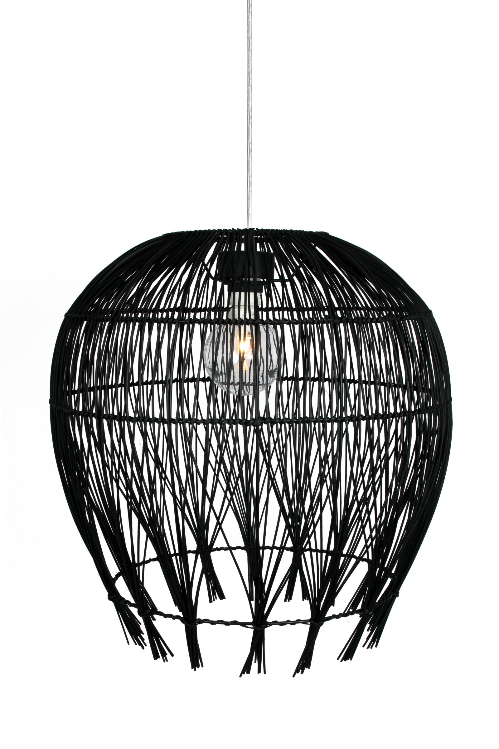 Montego Lampenschirm Rattan Schwarz Ø 50cm