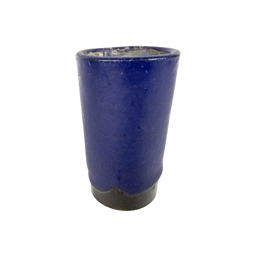 Vintage Vase Keramik Blau 1970er Jahre