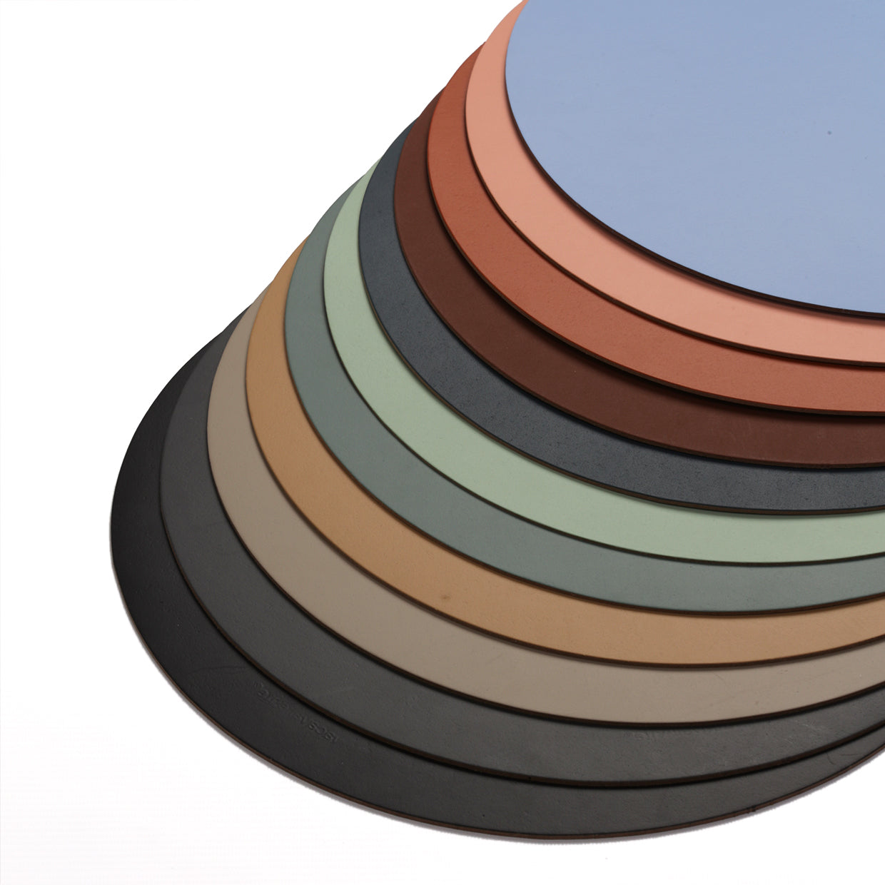 Tischet Rund 100% Recyceltes Leder Himmelblau