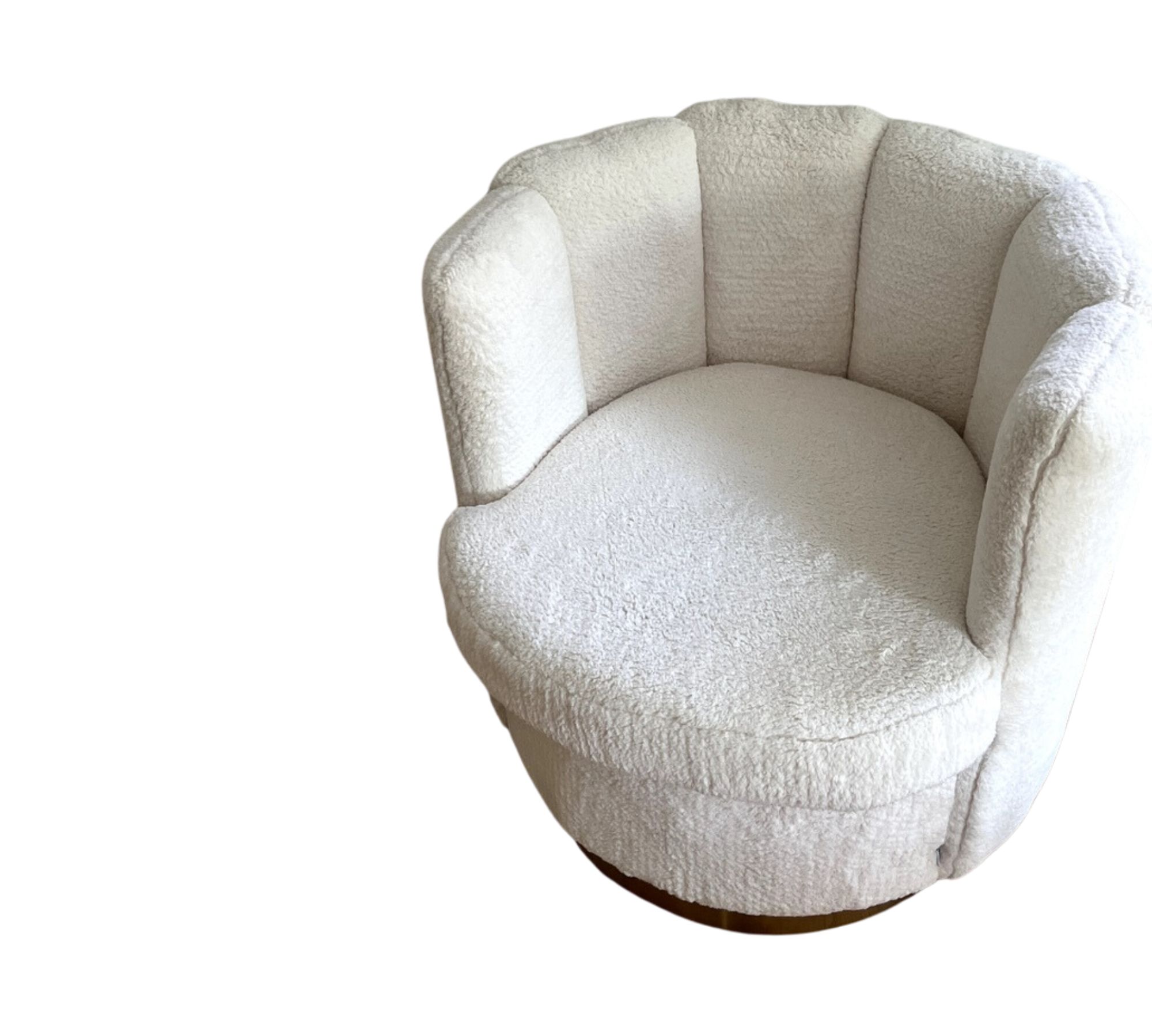 2x Armchair Fabric Metal Cream